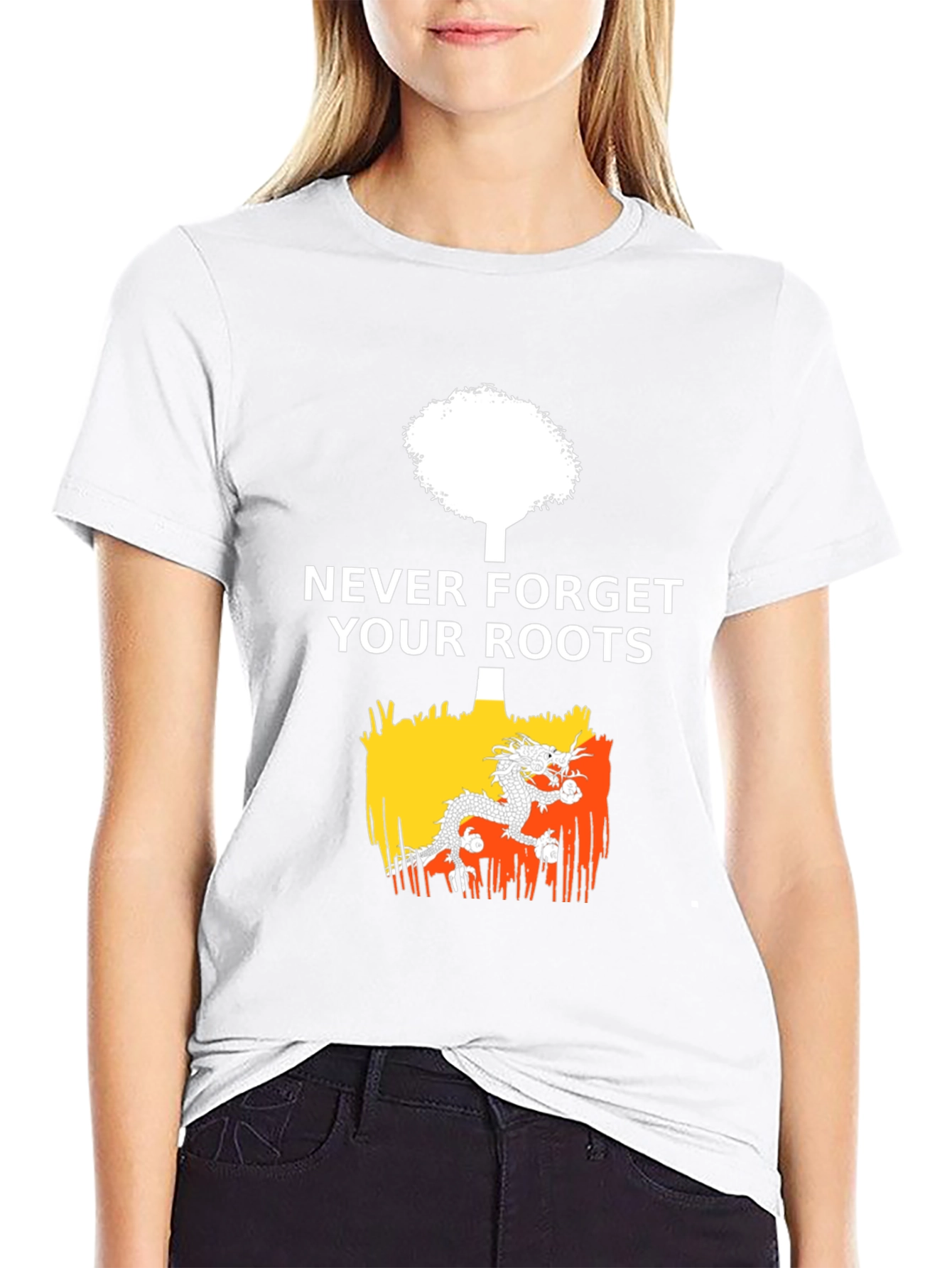 Never Forget Roots Bhutan Flag T-Shirt