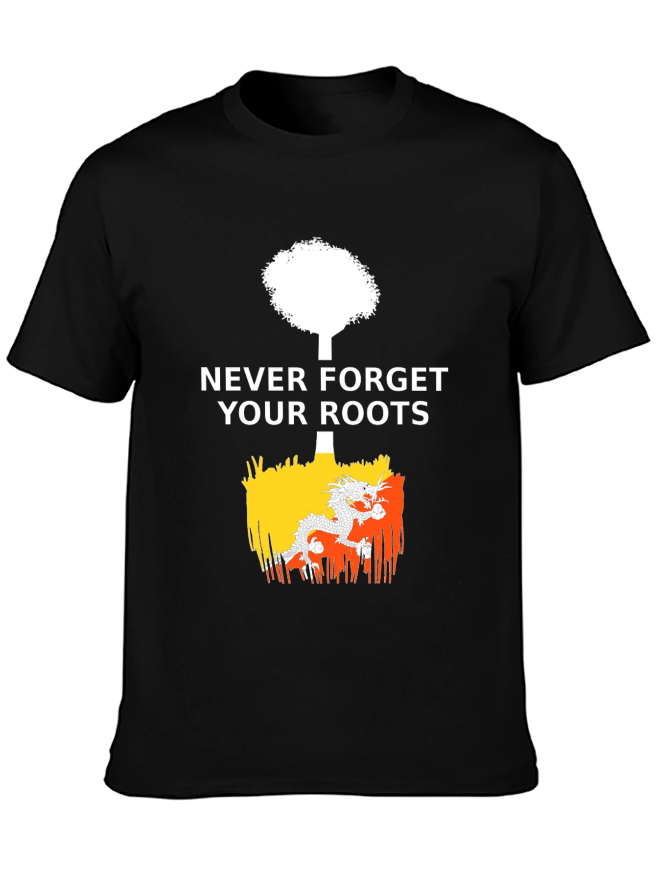 Never Forget Roots Bhutan Flag T-Shirt