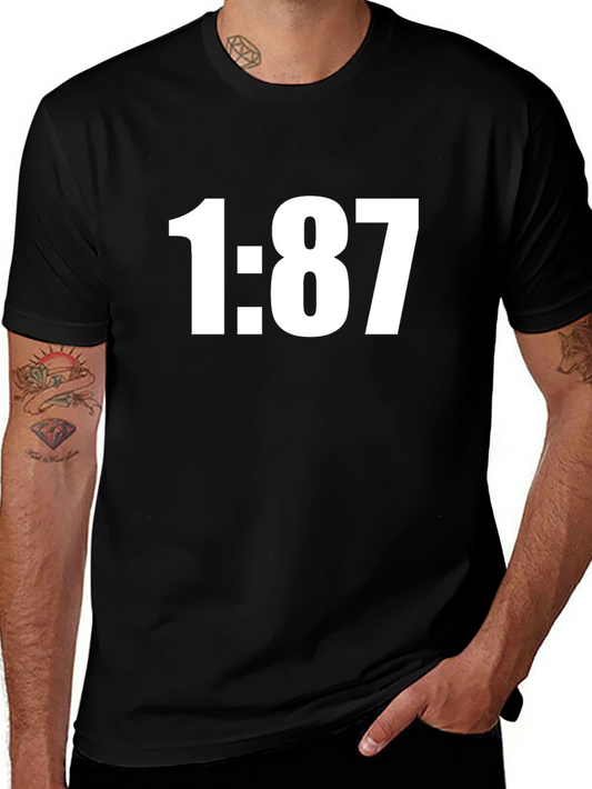 1:87 Black Graphic Tee - Mens Casual Fashion
