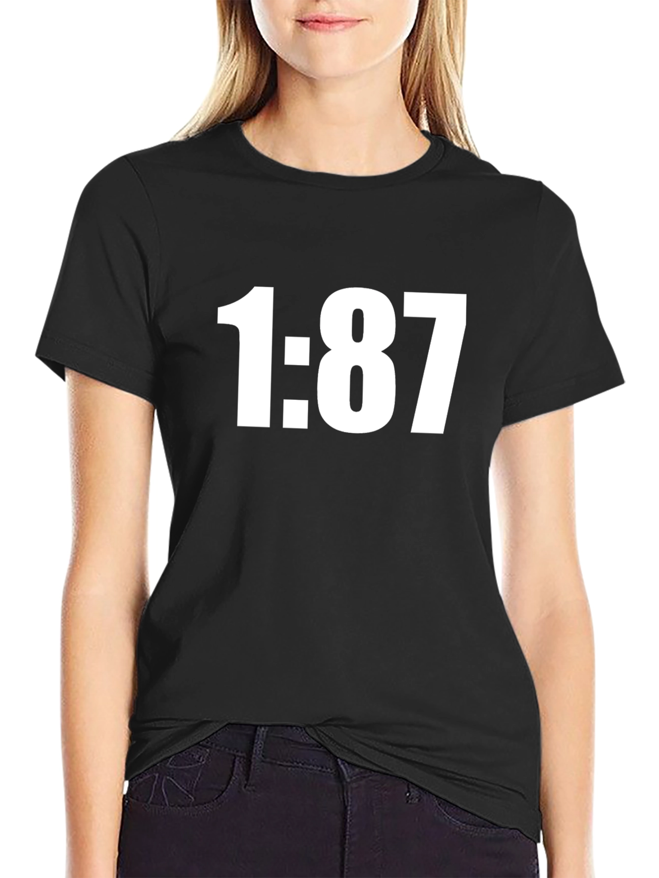 1:87 Black Graphic Tee - Mens Casual Fashion