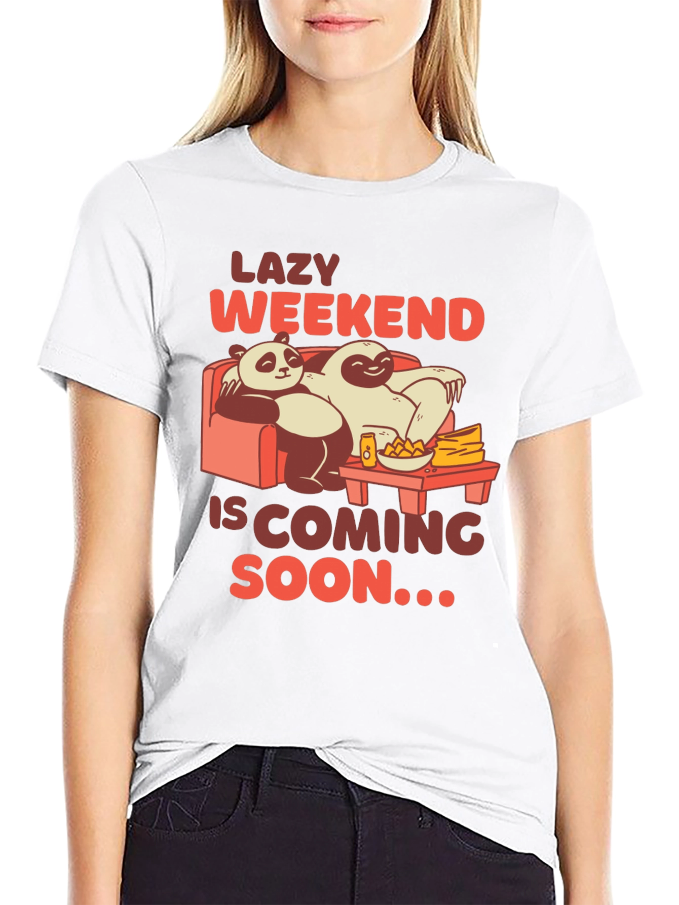 Lazy Weekend Panda & Sloth T-Shirt