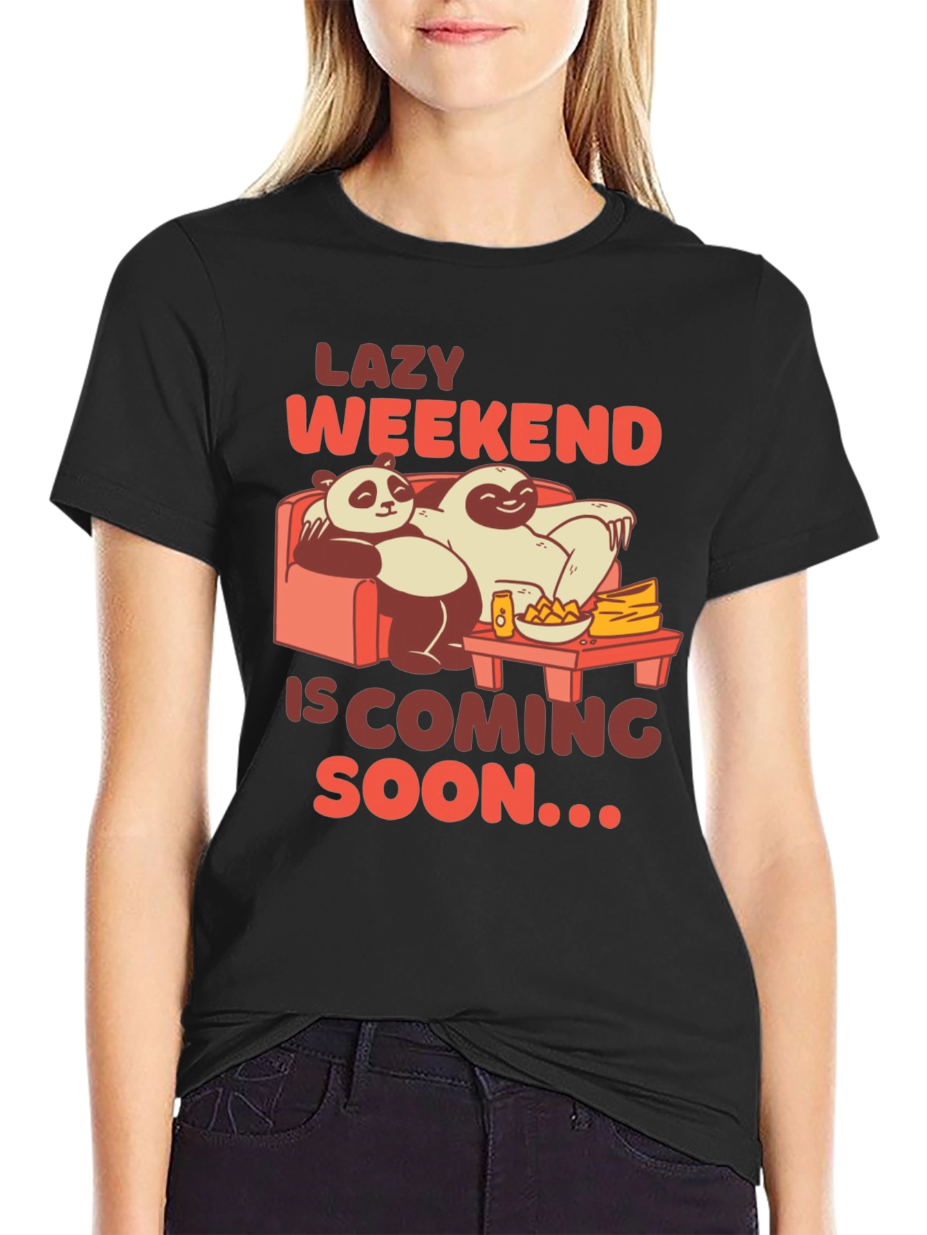 Lazy Weekend Panda & Sloth T-Shirt