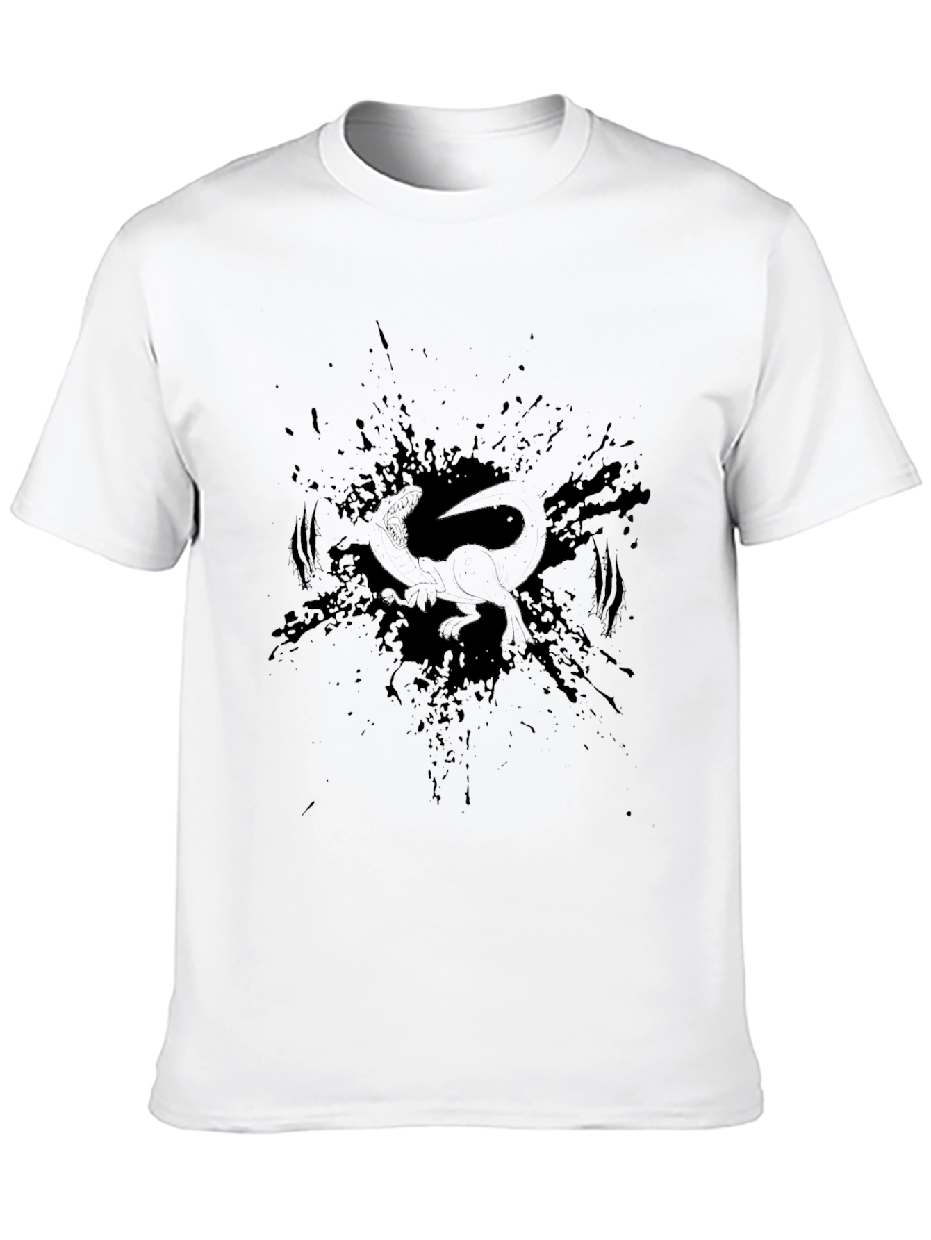 Mens Black Graphic Tee - Dino Splatter