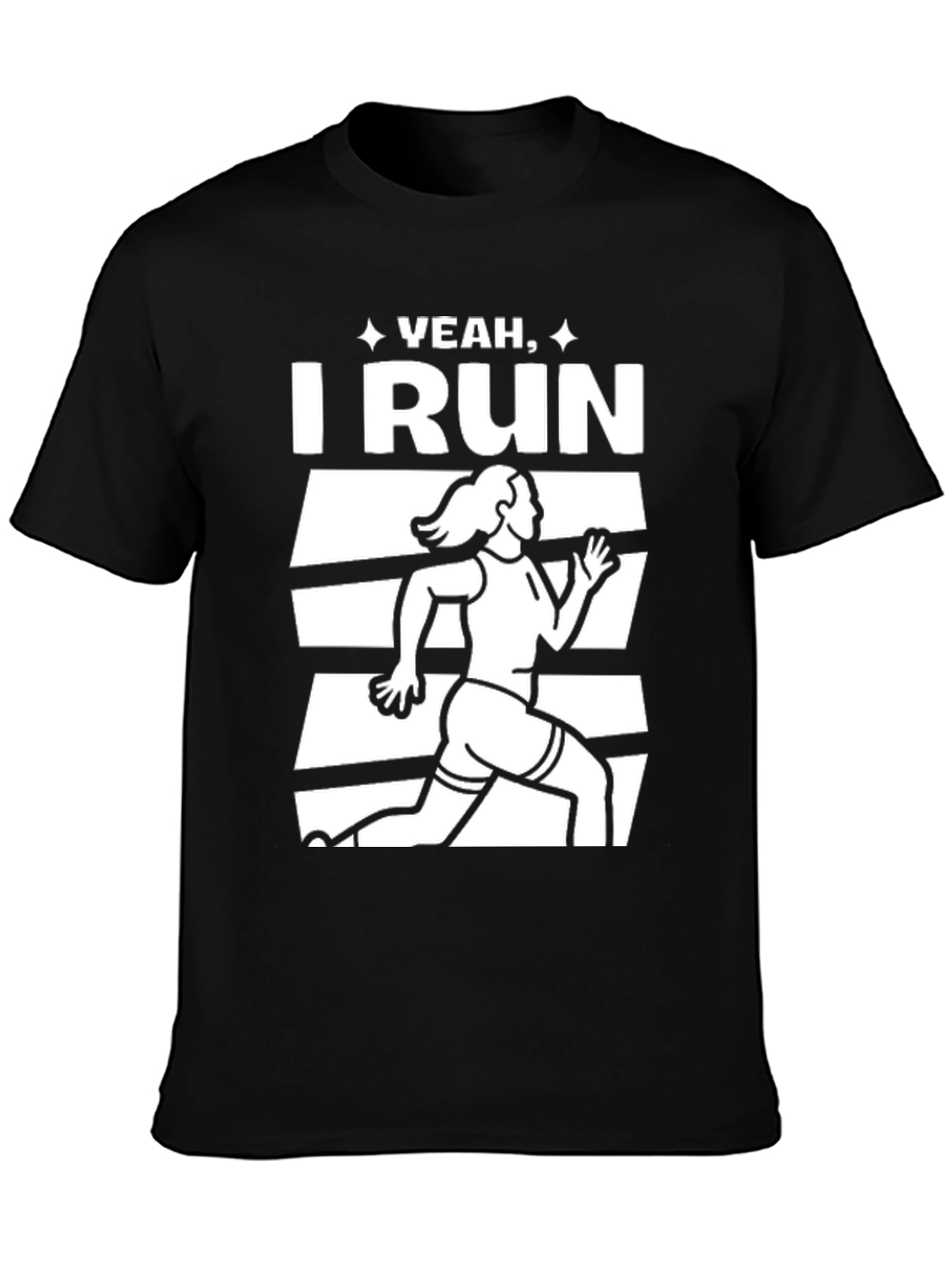 Yeah I Run Black Graphic Tee