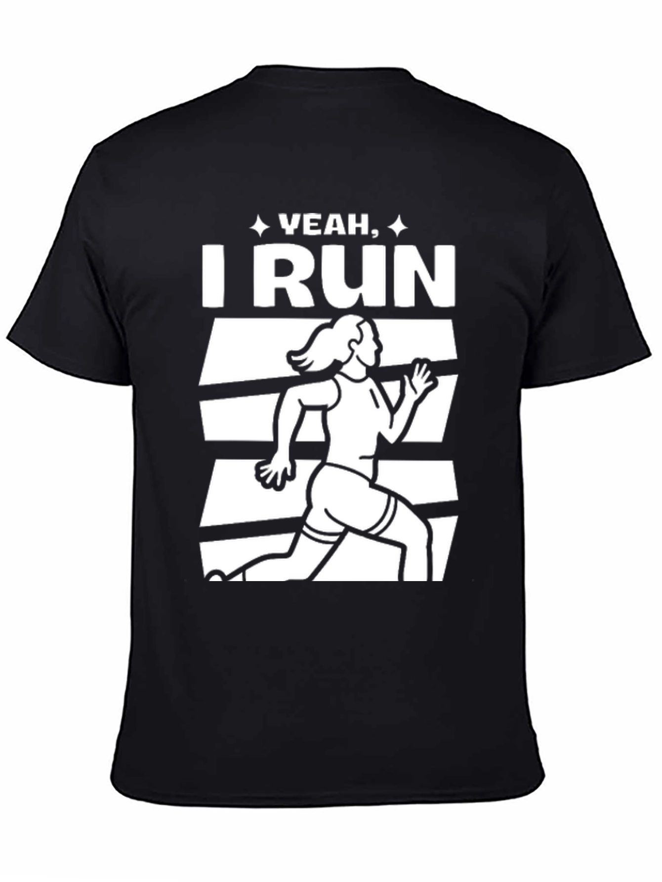 Yeah I Run Black Graphic Tee