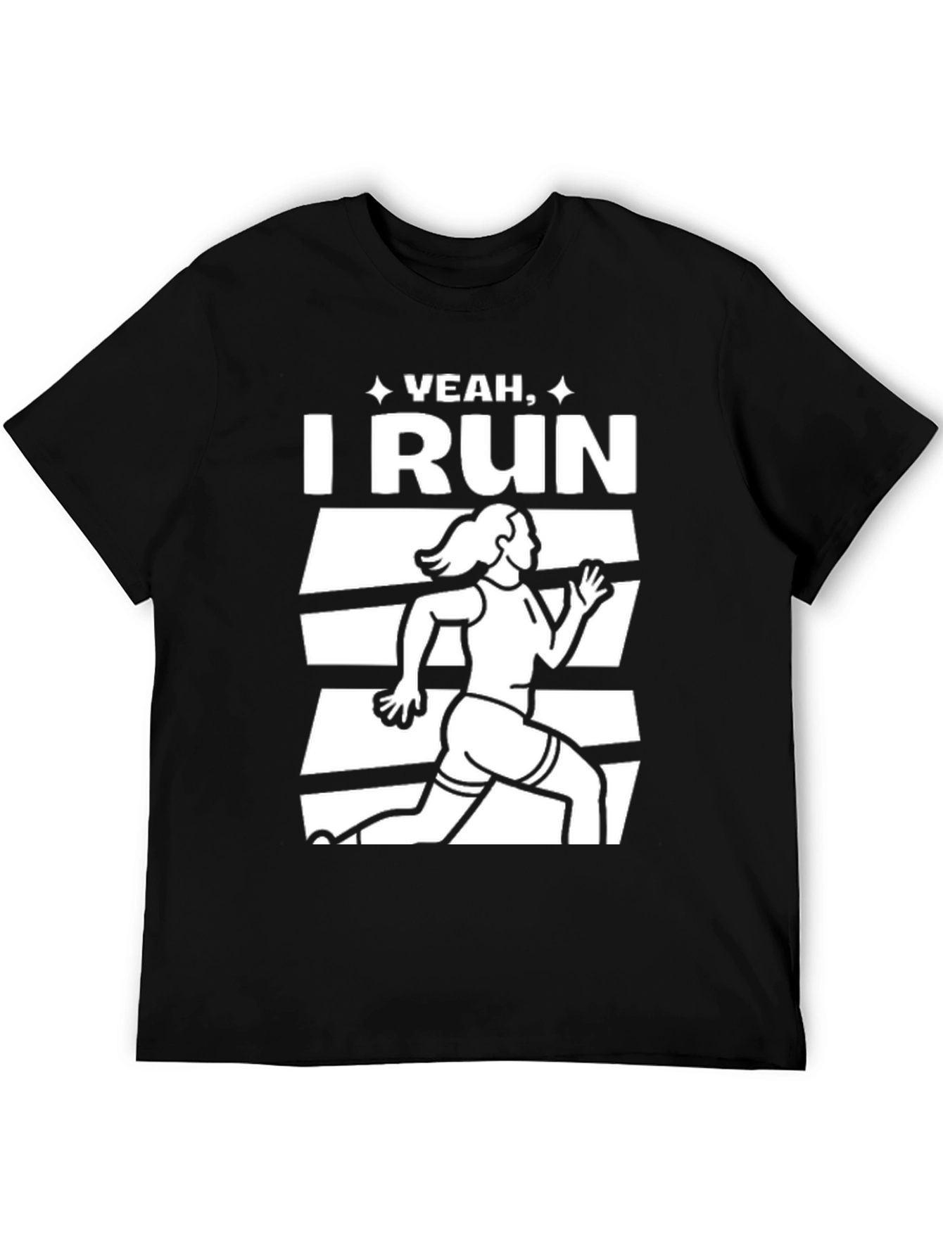 Yeah I Run Black Graphic Tee