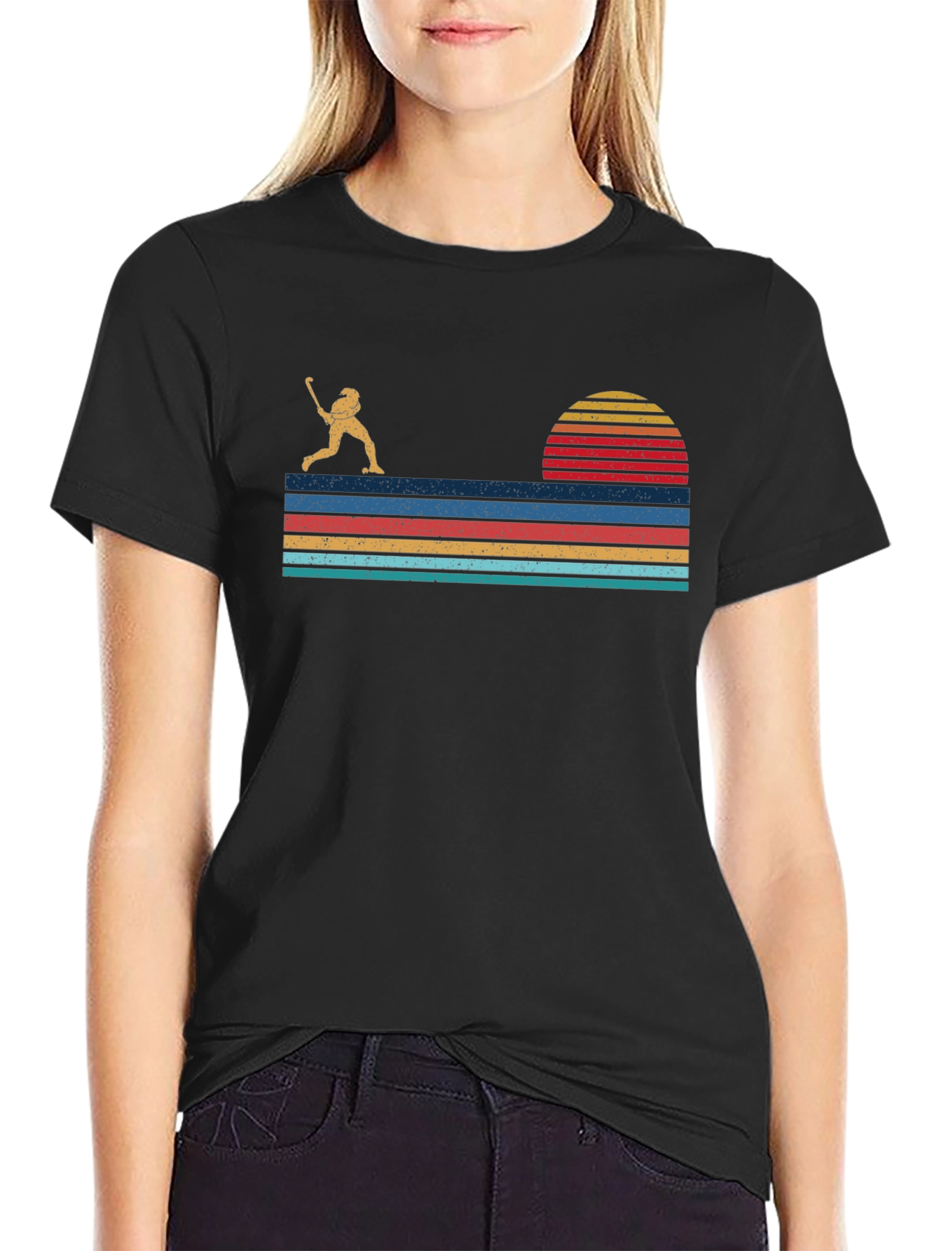 Retro Baseball Sunset Graphic Tee