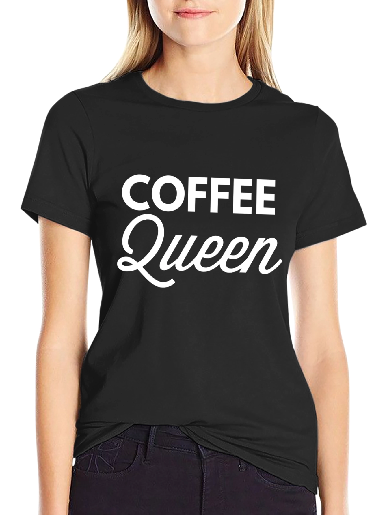 Coffee Queen Graphic Tee - Black Cotton T-Shirt