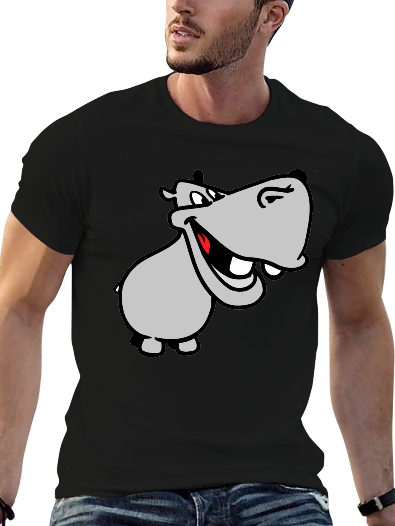 Hippo Graphic T-Shirt - Mens Black Tee