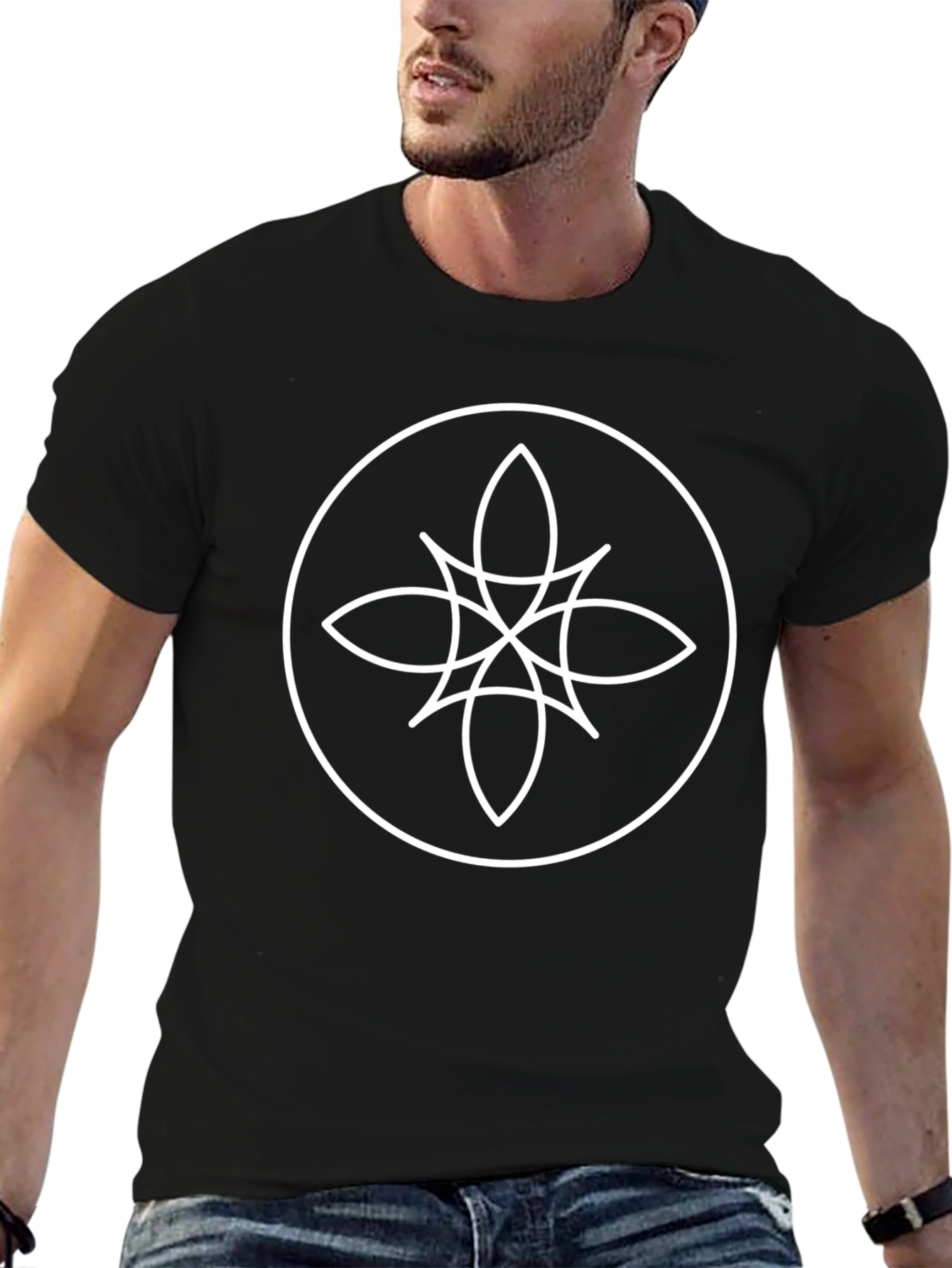 Geometric Symbol Black T-Shirt