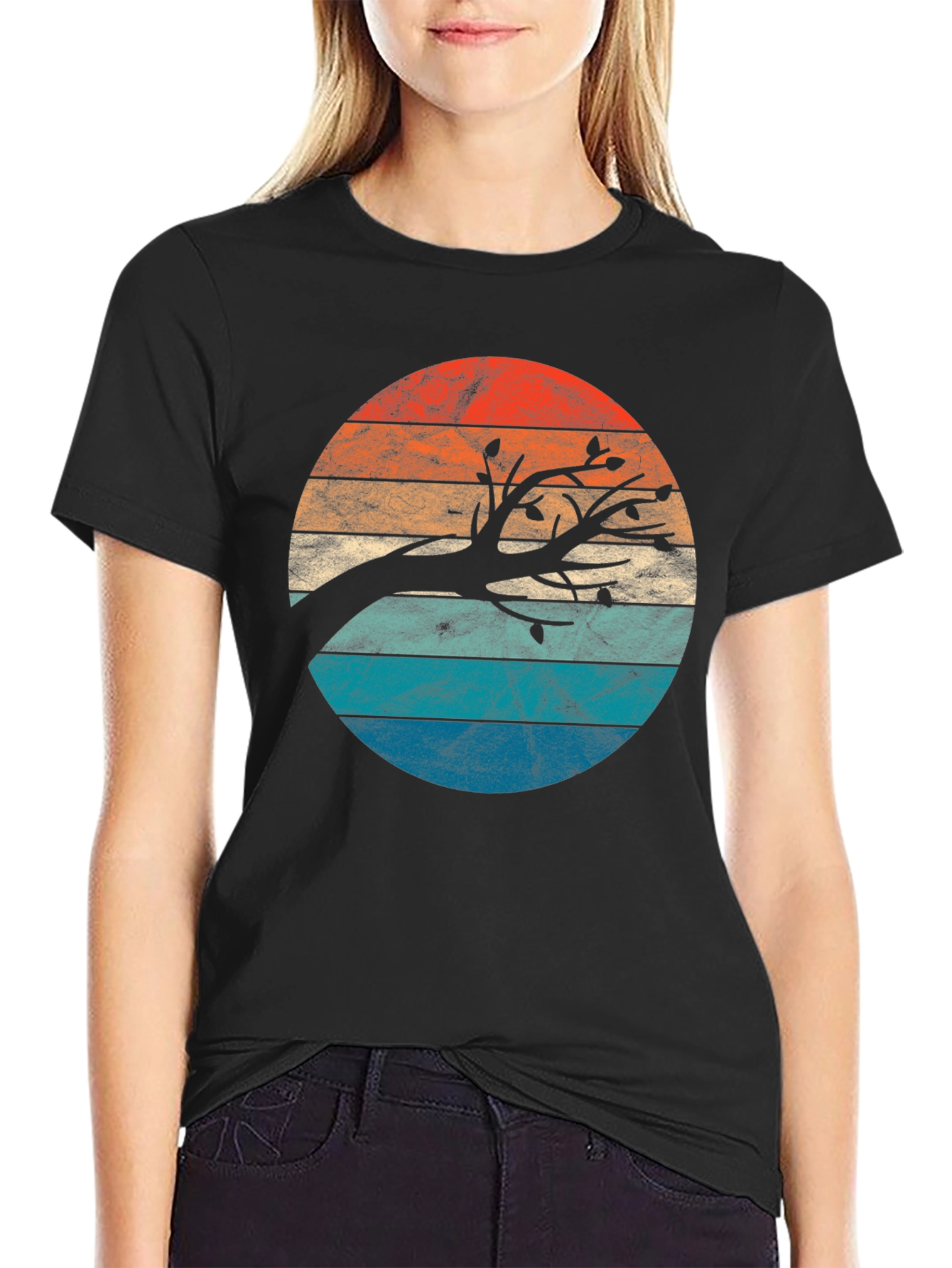 Retro Sunset Tree Graphic Tee