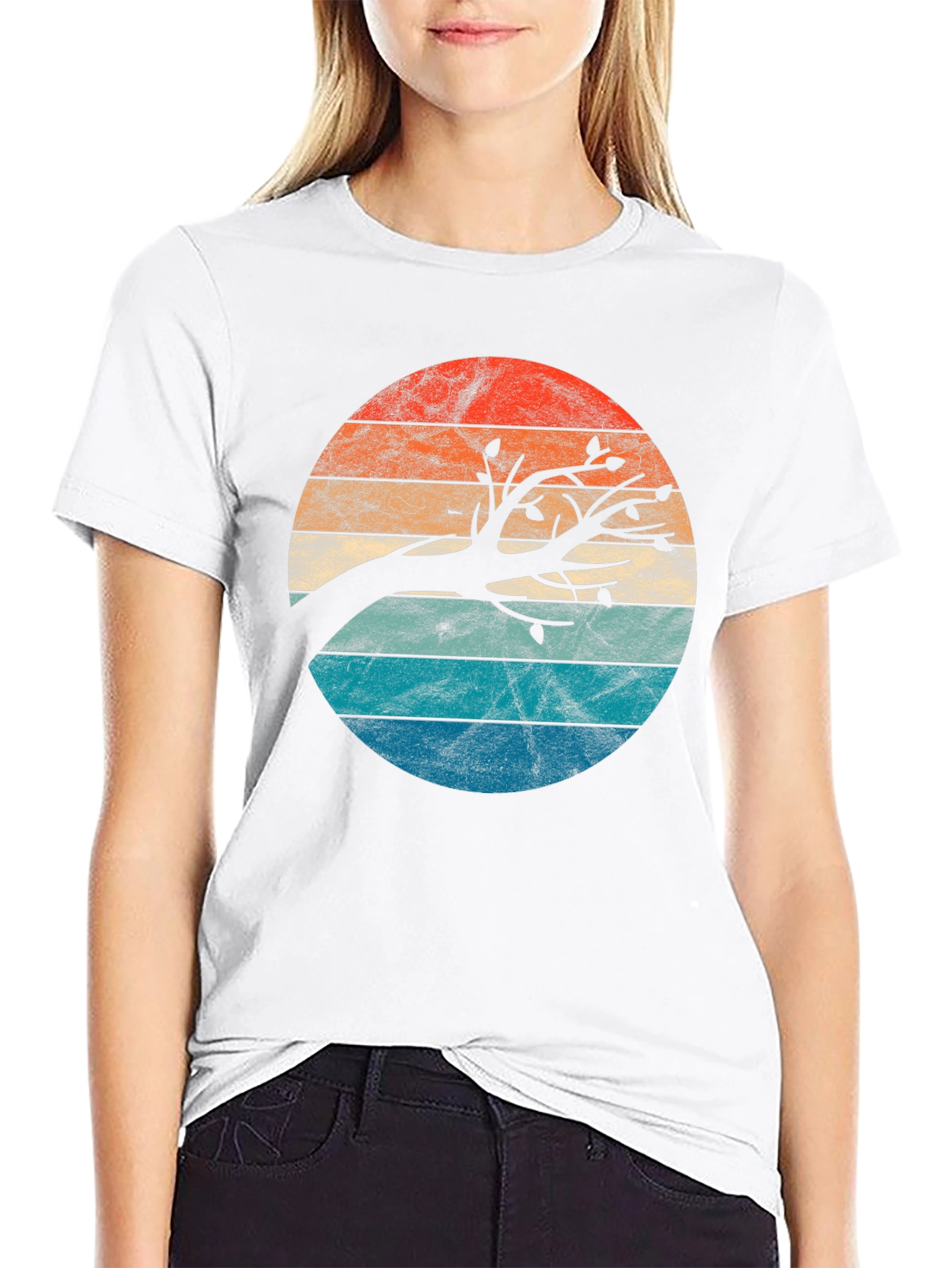 Retro Sunset Tree Graphic Tee