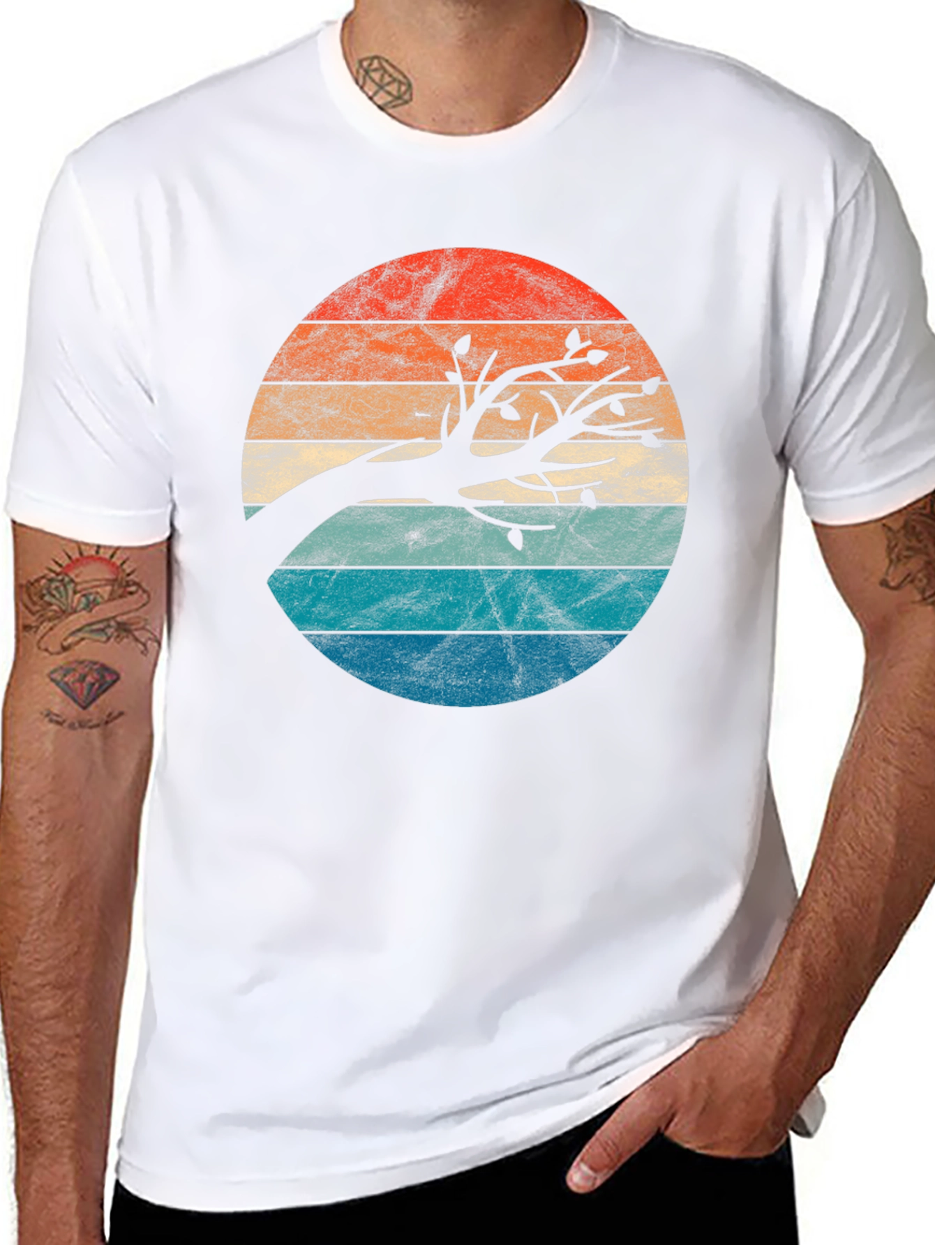 Retro Sunset Tree Graphic Tee