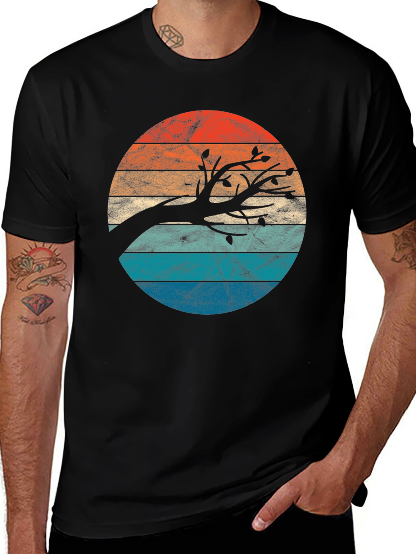 Retro Sunset Tree Graphic Tee