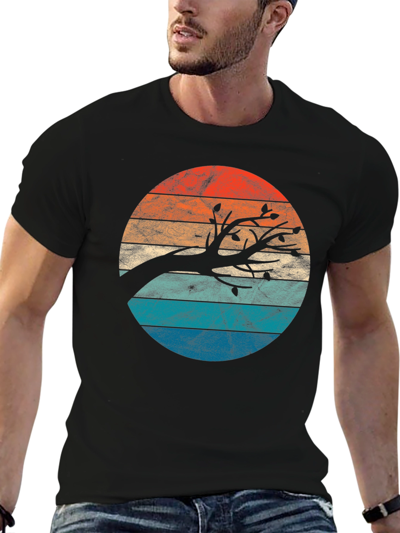 Retro Sunset Tree Graphic Tee