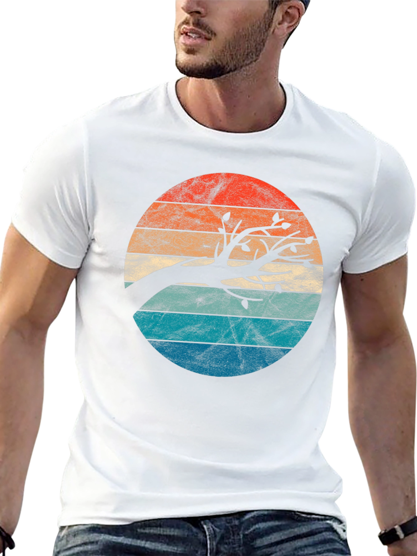 Retro Sunset Tree Graphic Tee