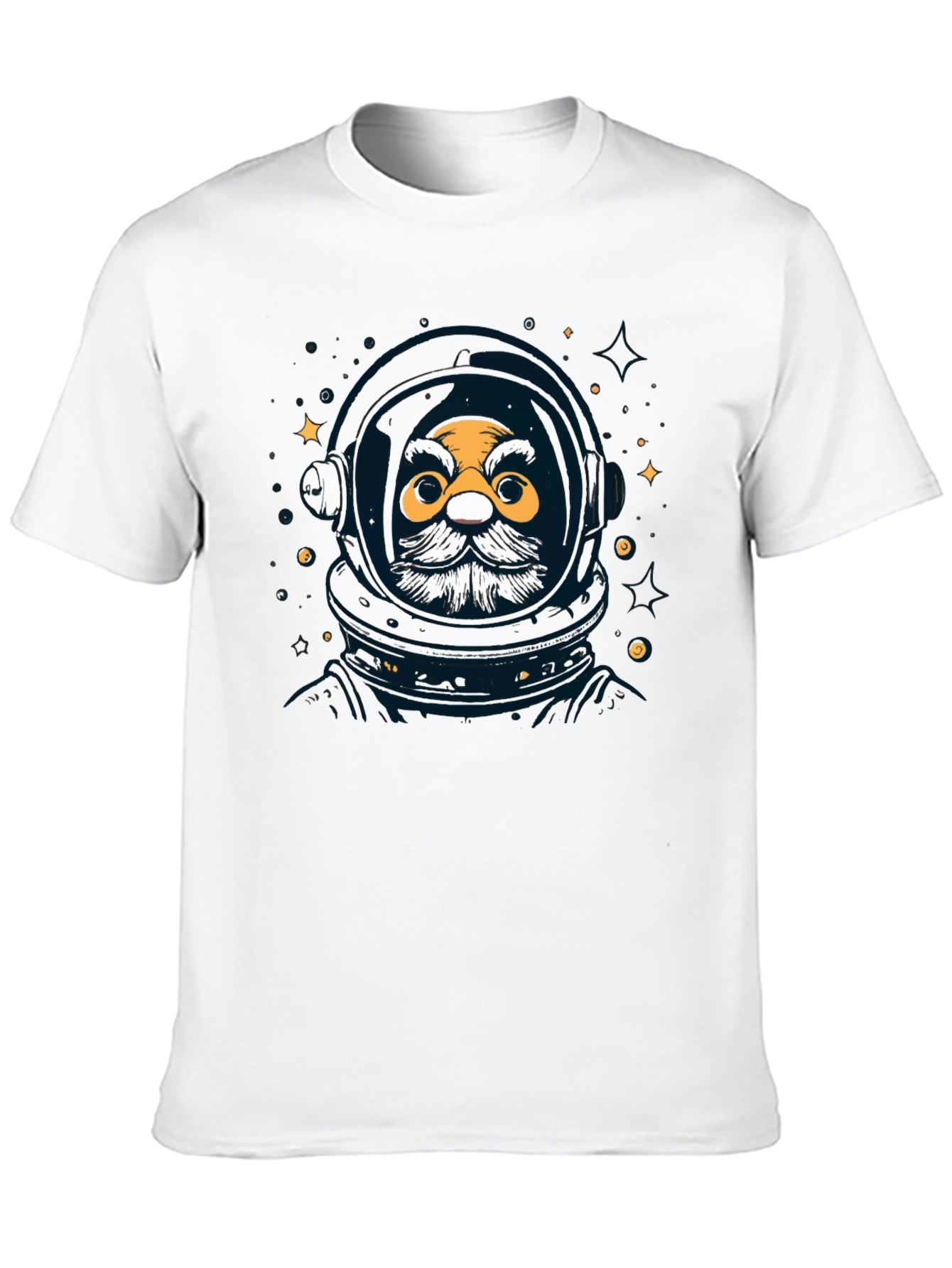 Astronaut Beard Graphic Tee - Black Unisex Shirt