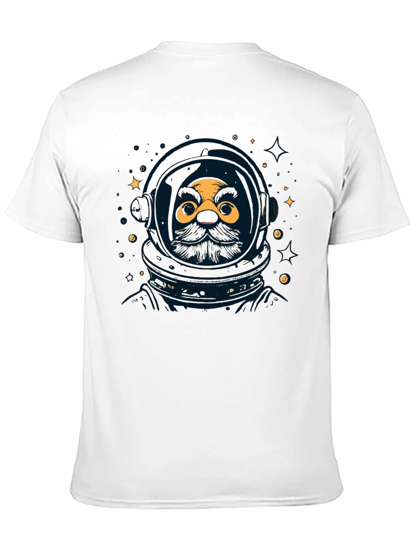Astronaut Beard Graphic Tee - Black Unisex Shirt