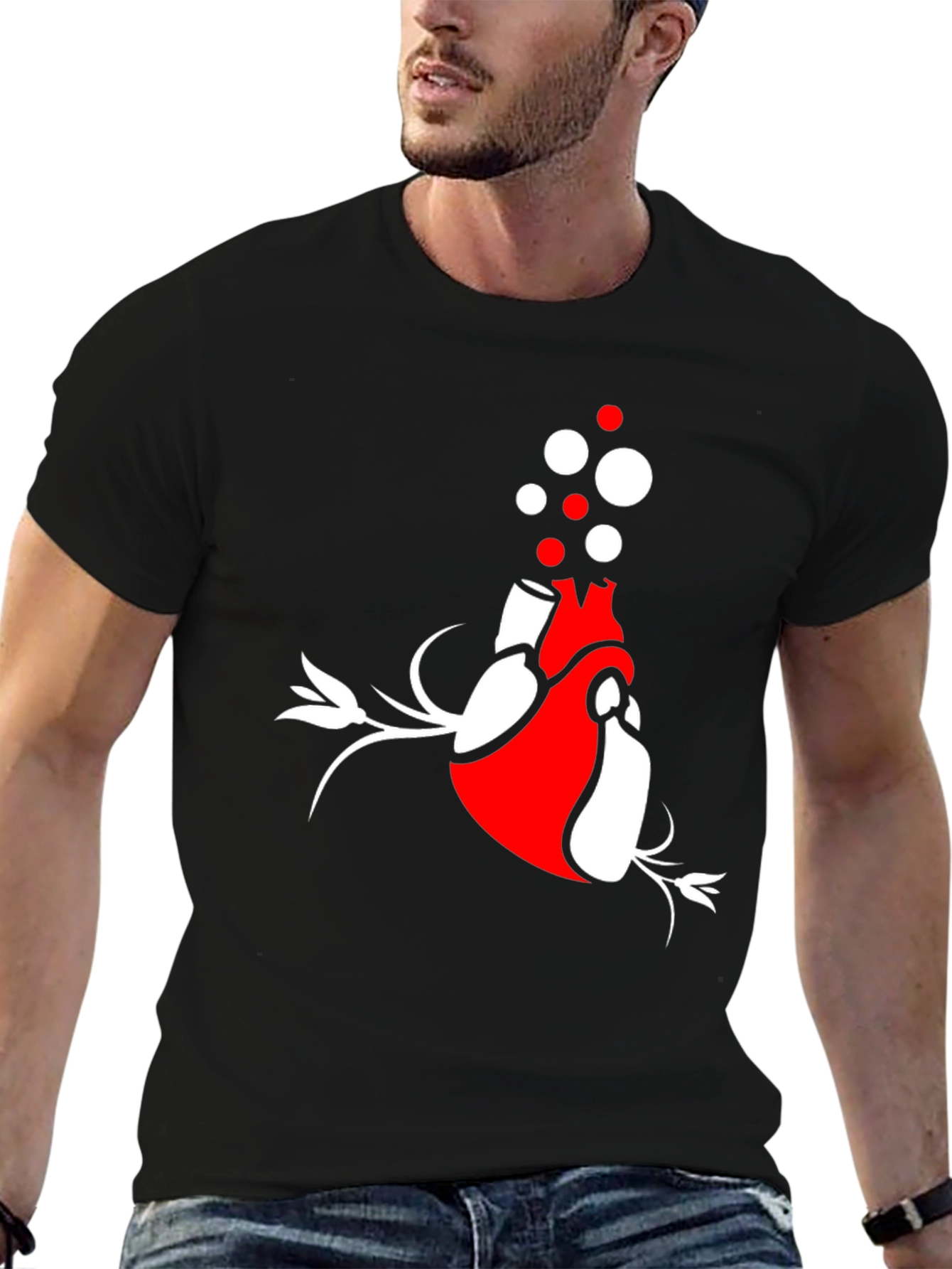 Anatomical Heart Graphic Tee - Artistic Black T-Shirt