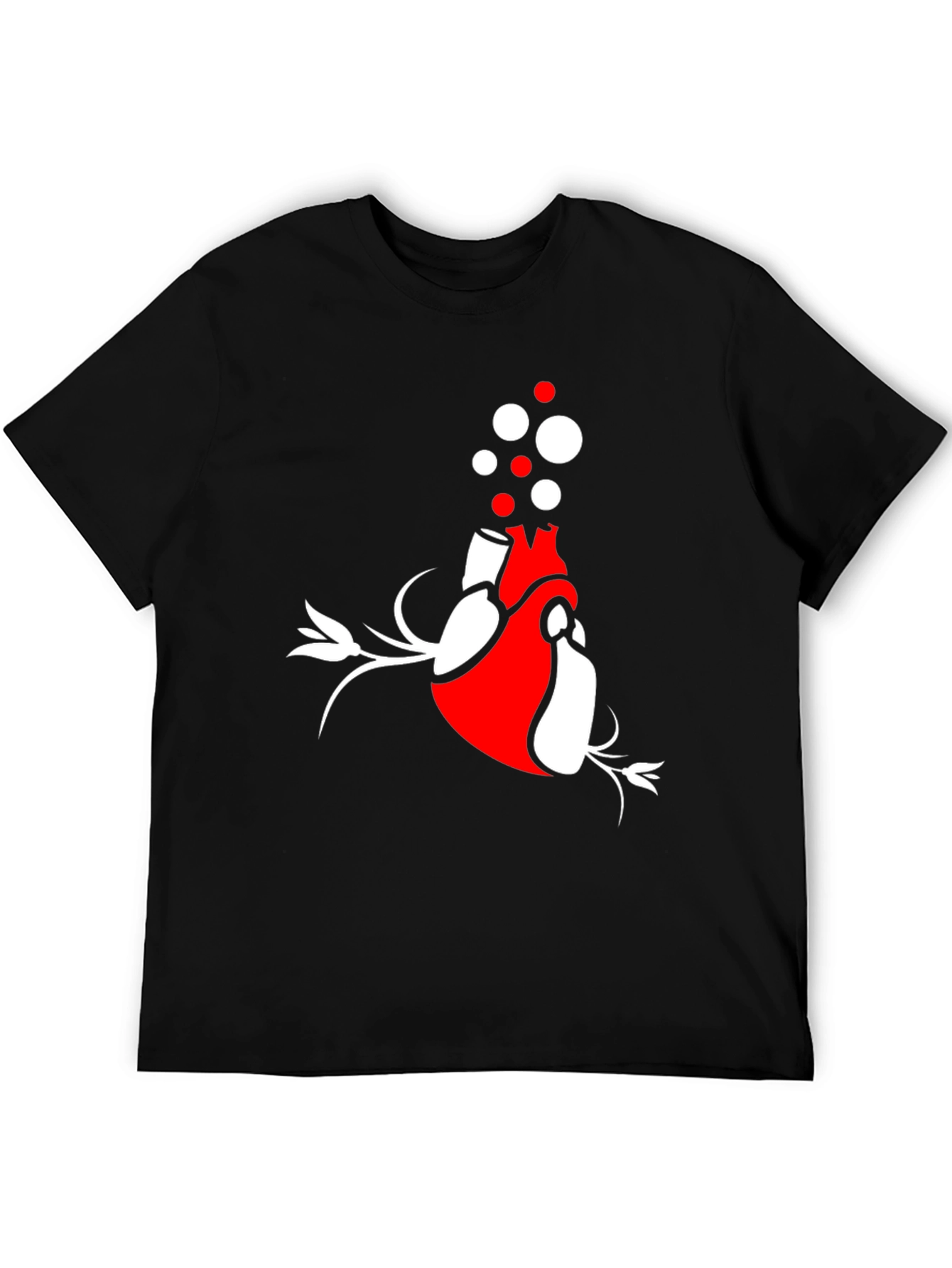 Anatomical Heart Graphic Tee - Artistic Black T-Shirt