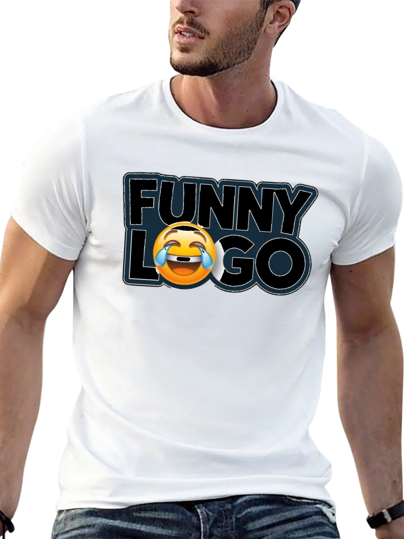 Funny Logo Graphic Black T-Shirt