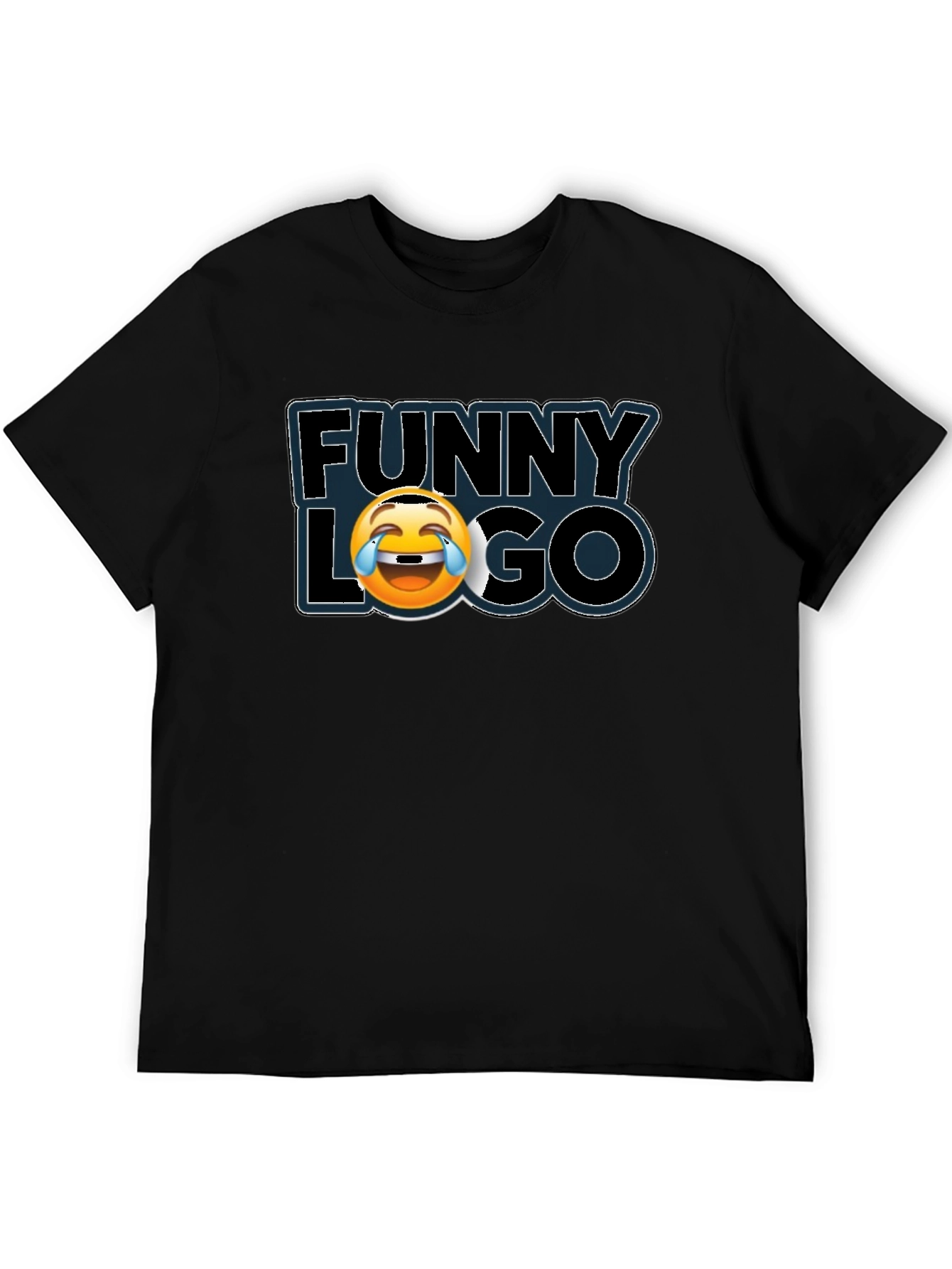 Funny Logo Graphic Black T-Shirt