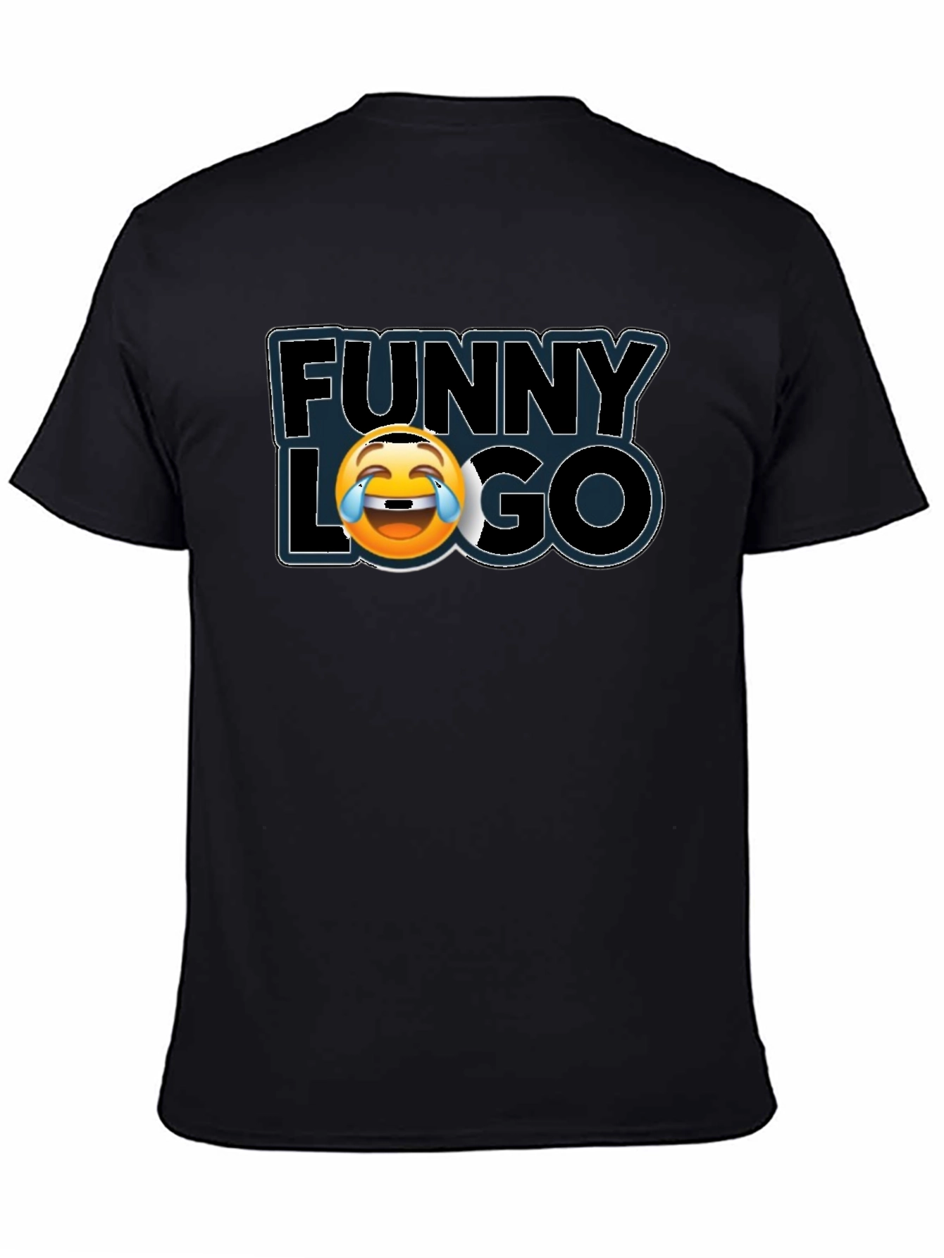 Funny Logo Graphic Black T-Shirt