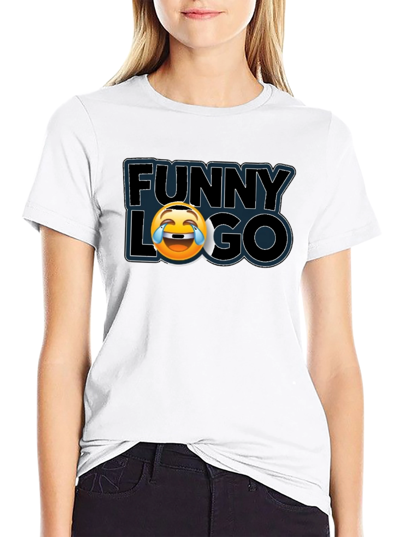Funny Logo Graphic Black T-Shirt