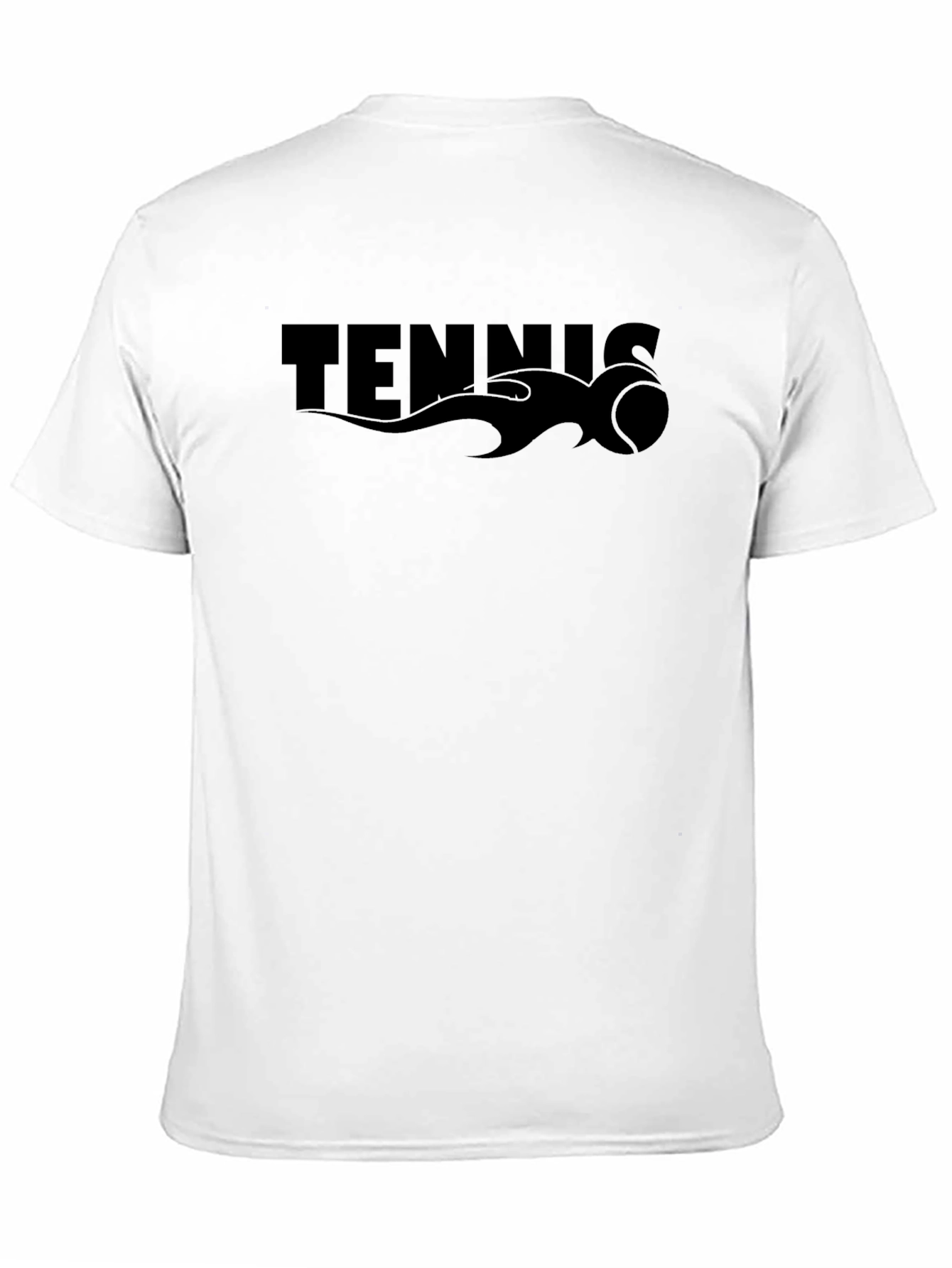 Black Tennis Flame Graphic T-Shirt