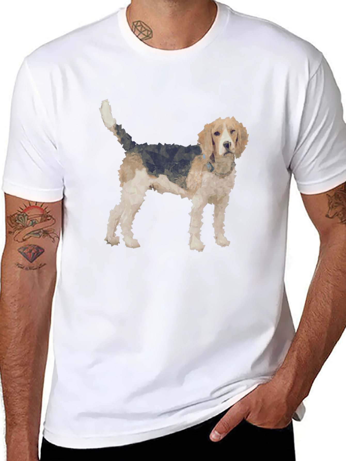 Geometric Beagle Dog Graphic T-Shirt