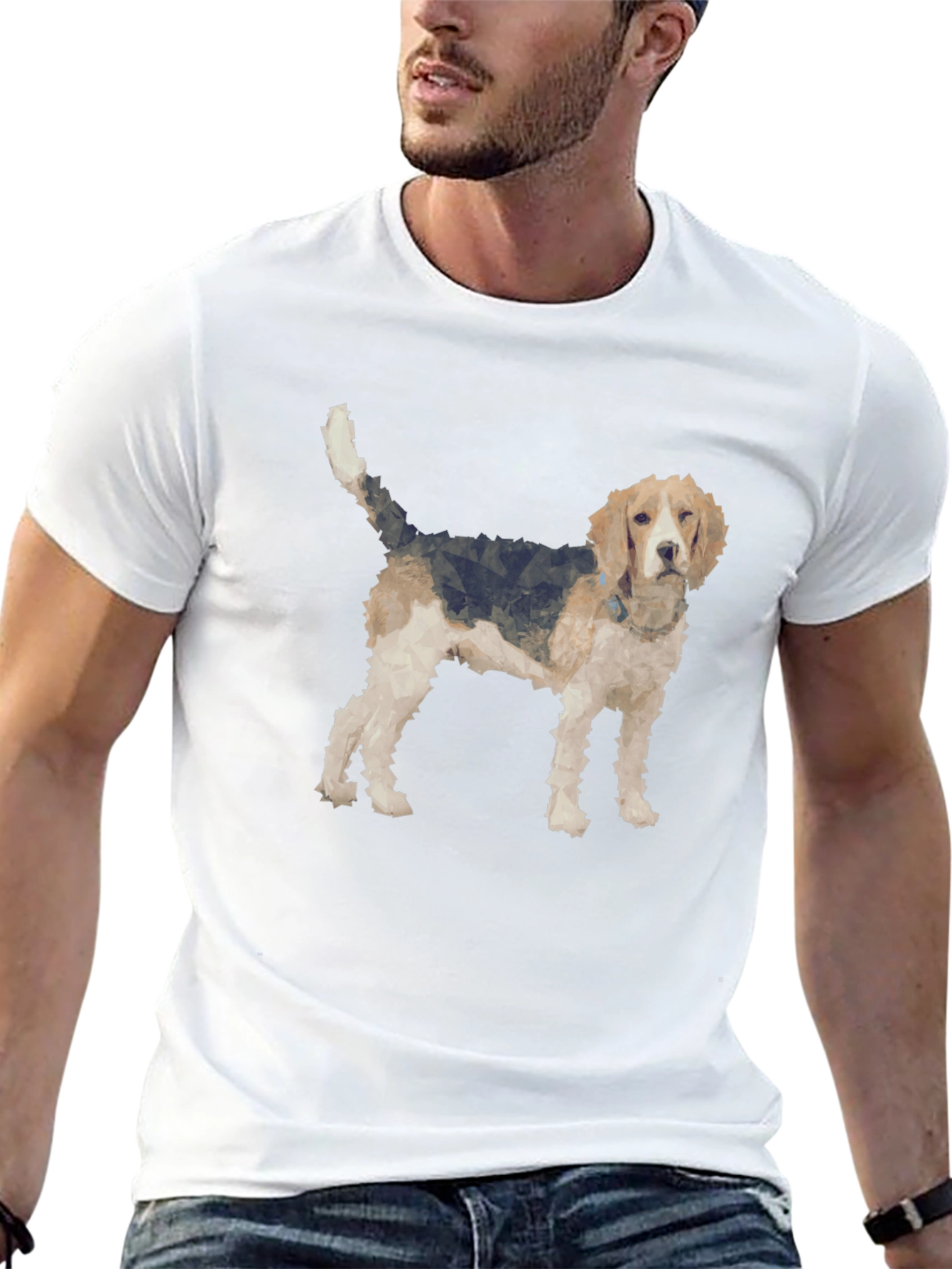 Geometric Beagle Dog Graphic T-Shirt