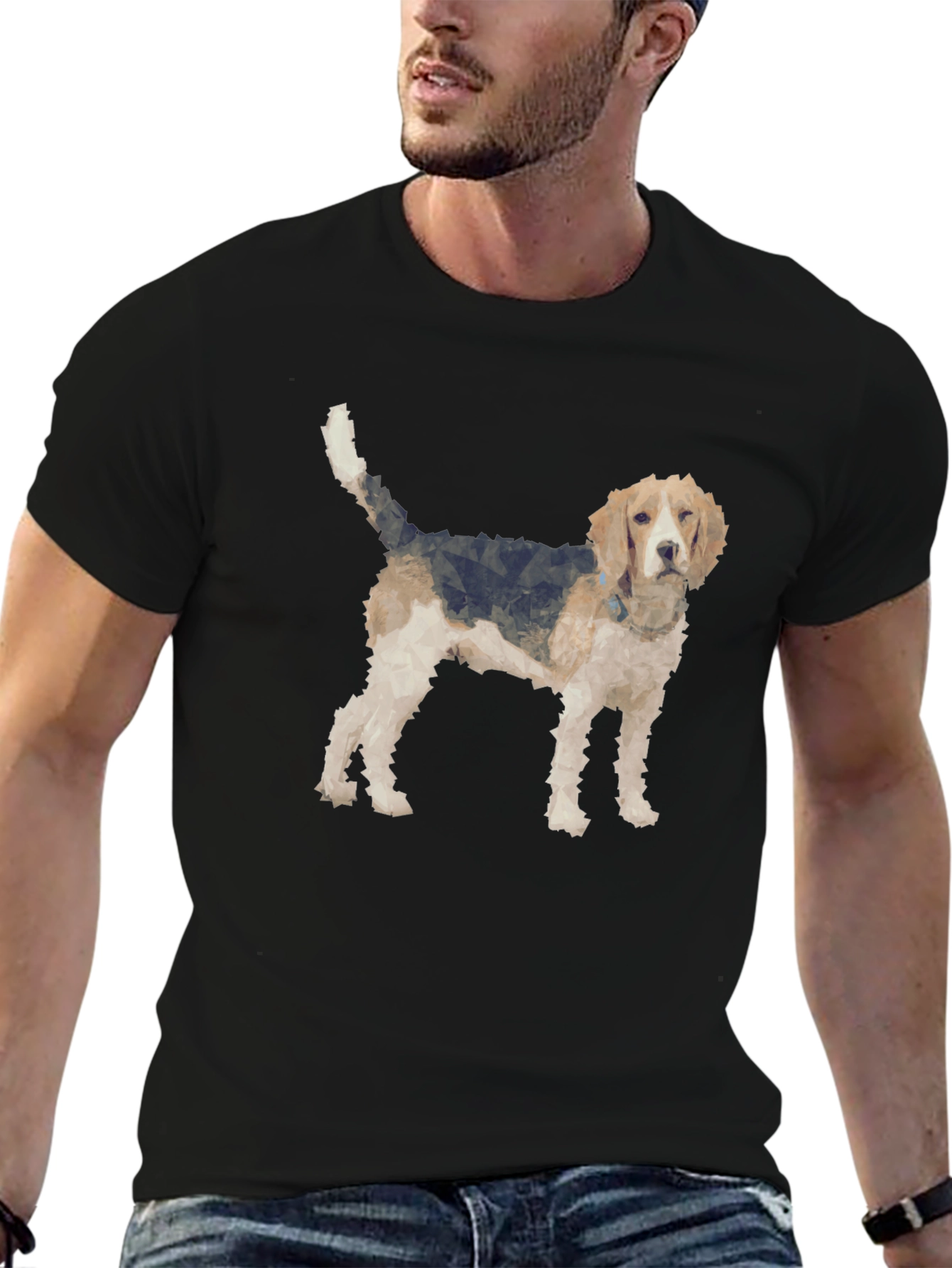 Geometric Beagle Dog Graphic T-Shirt