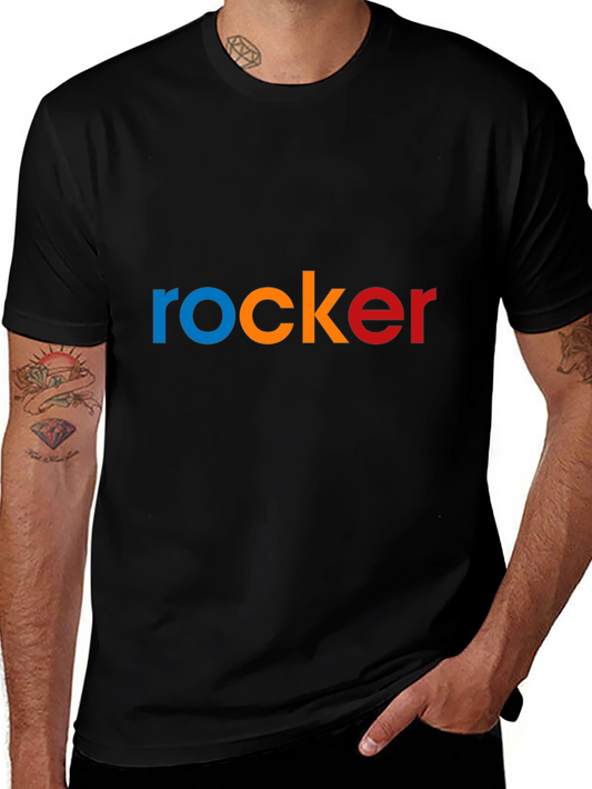 Rocker Graphic Tee - Bold Colorful Text Design