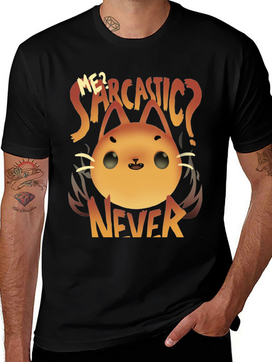Sarcastic Cat Graphic T-Shirt - Never!