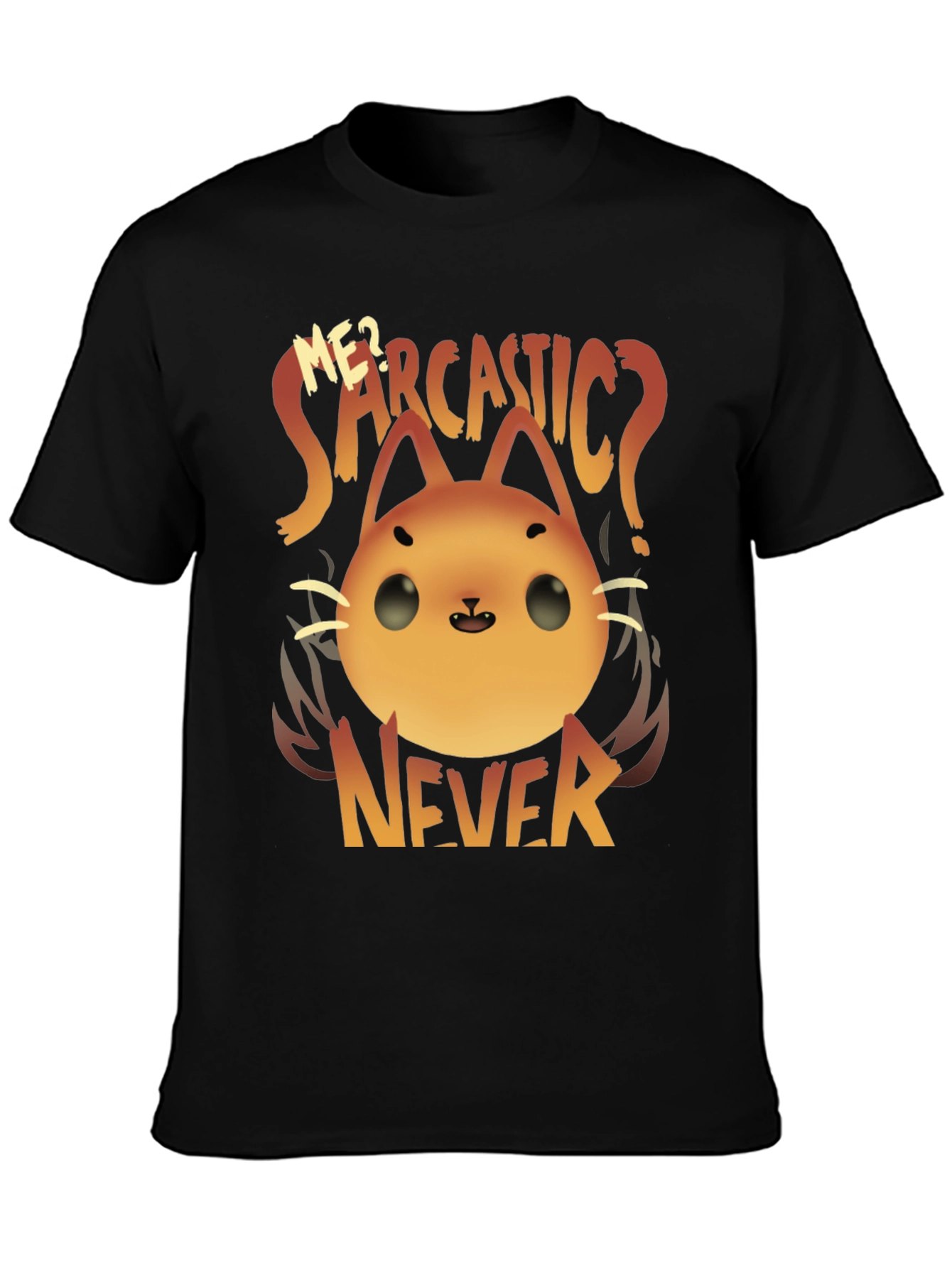 Sarcastic Cat Graphic T-Shirt - Never!