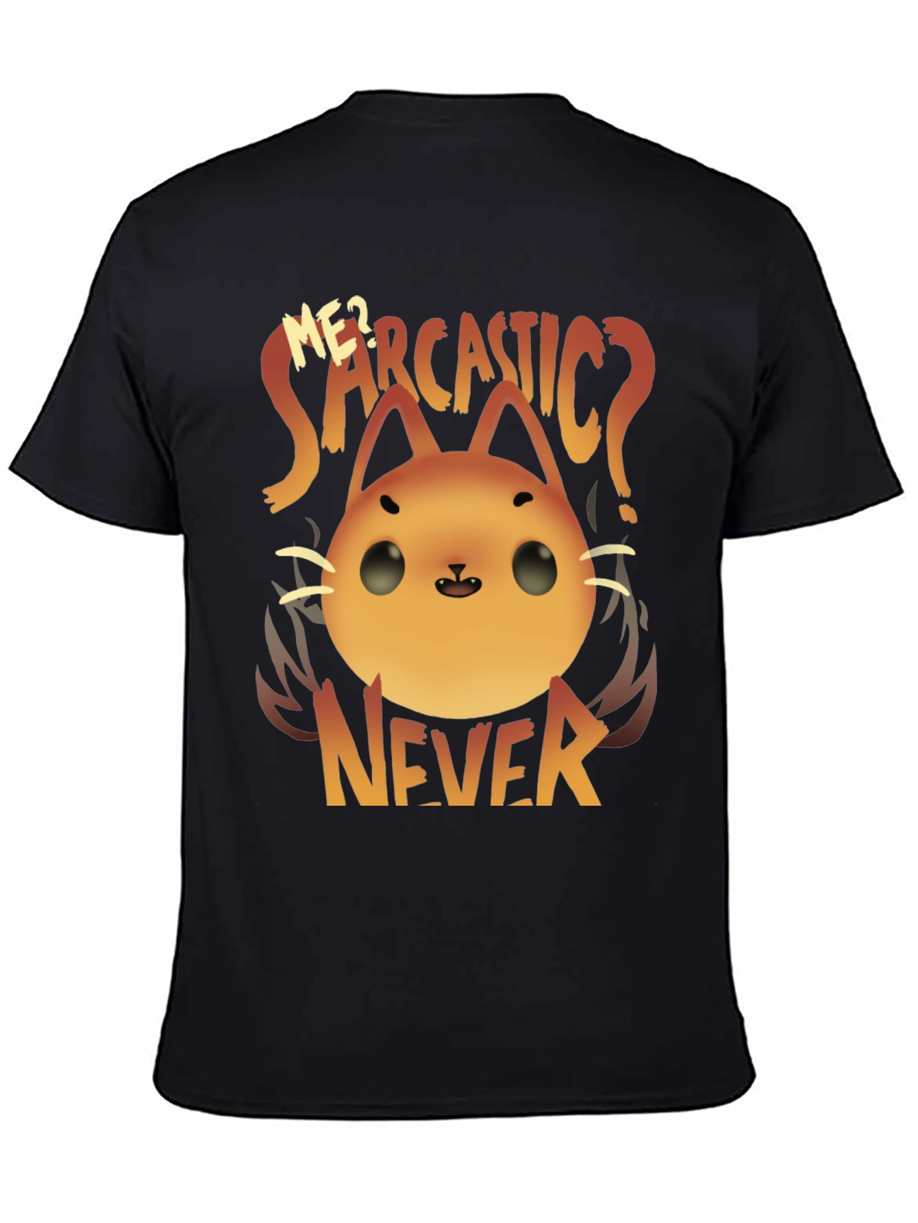 Sarcastic Cat Graphic T-Shirt - Never!