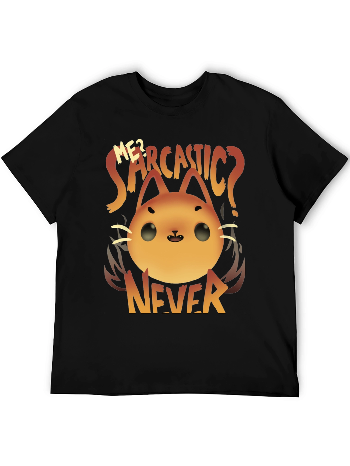 Sarcastic Cat Graphic T-Shirt - Never!