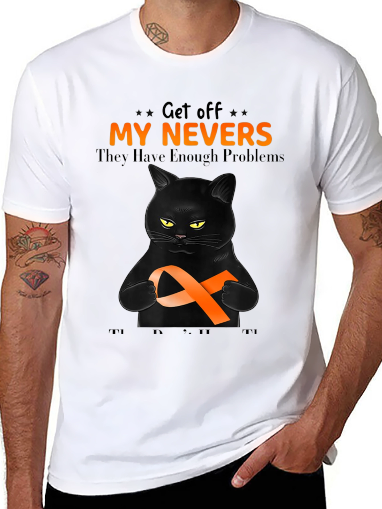 Get Off My Nevers Black Cat T-Shirt