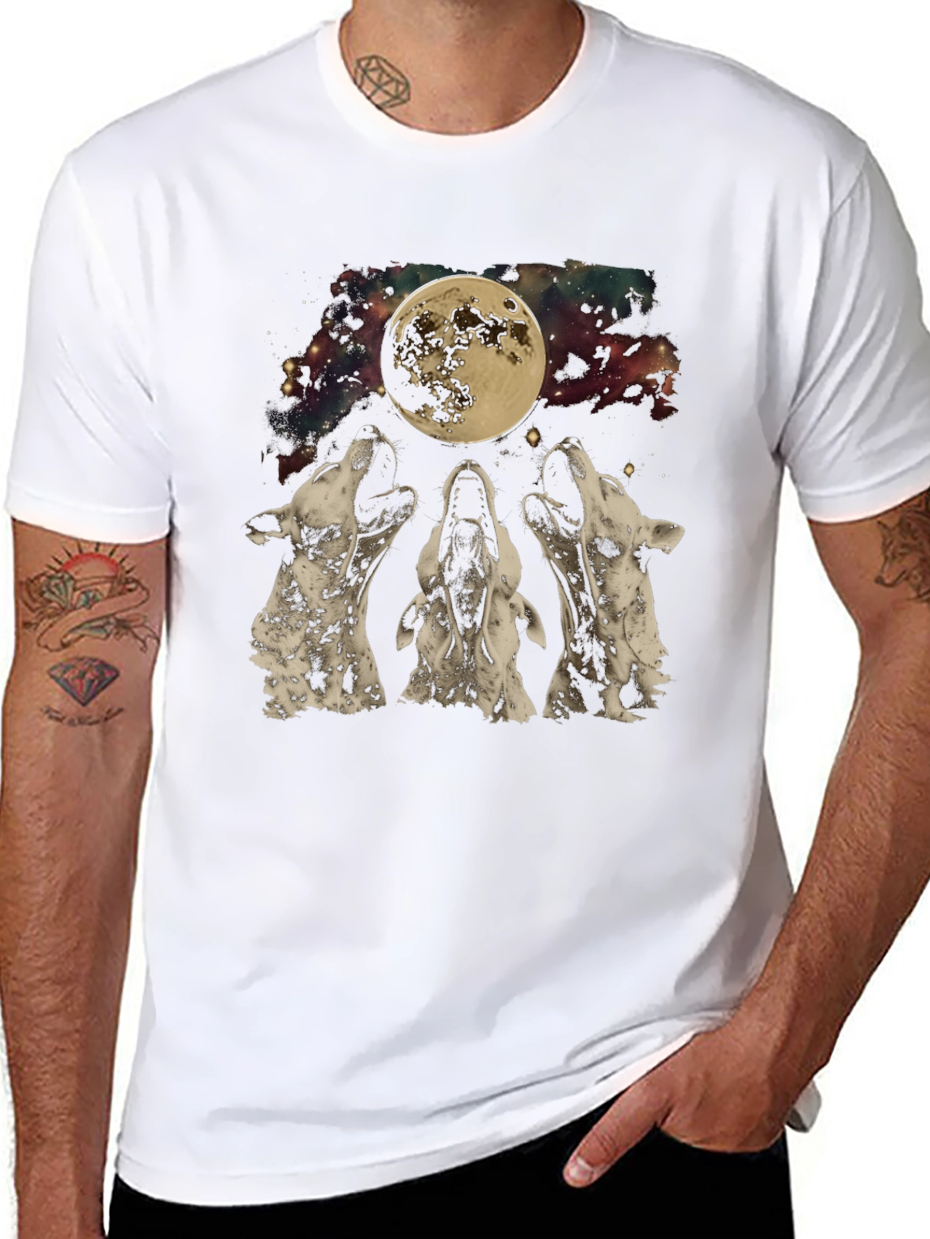 Wolf Moon Graphic Tee - Black T-Shirt
