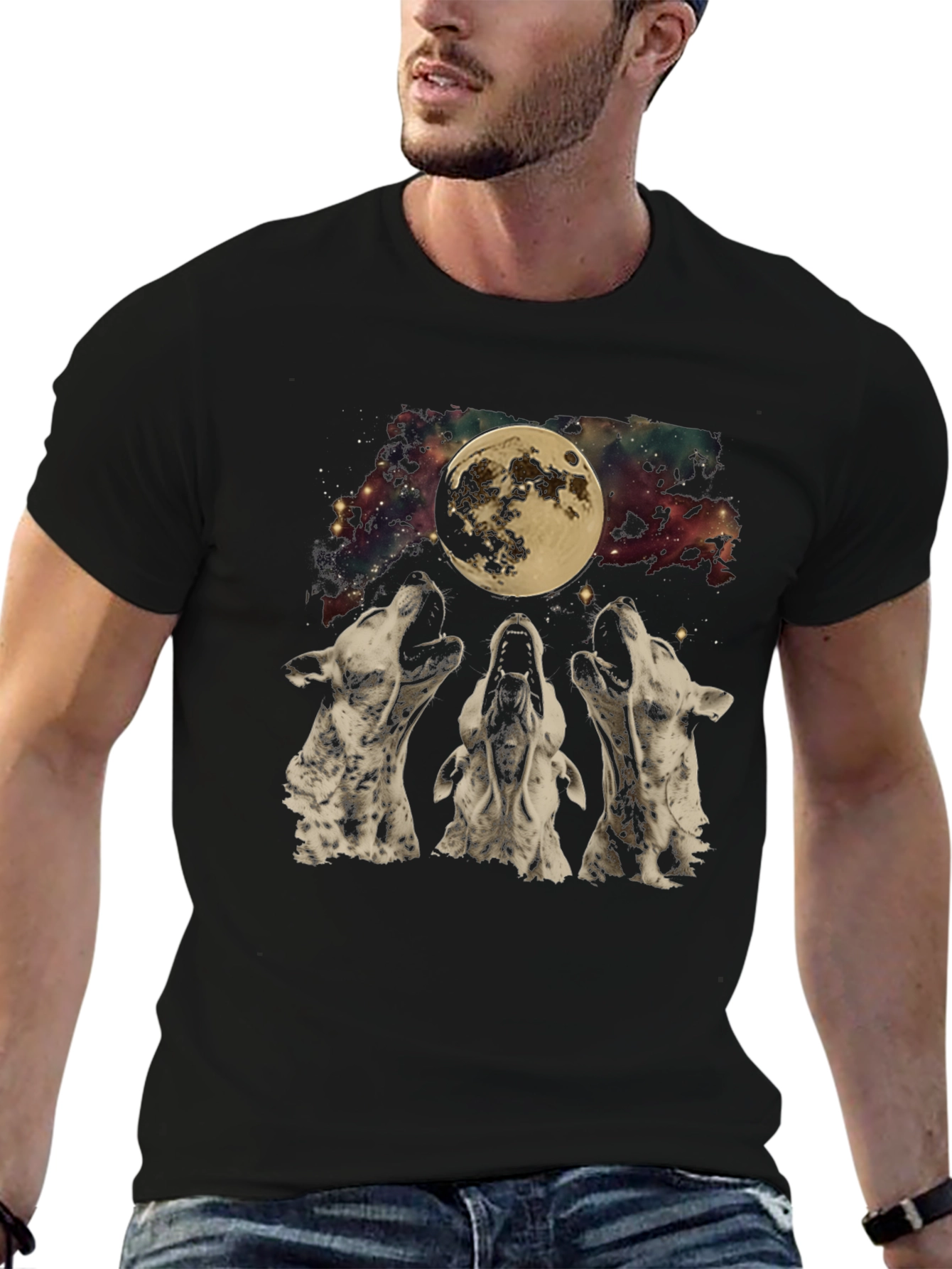 Wolf Moon Graphic Tee - Black T-Shirt