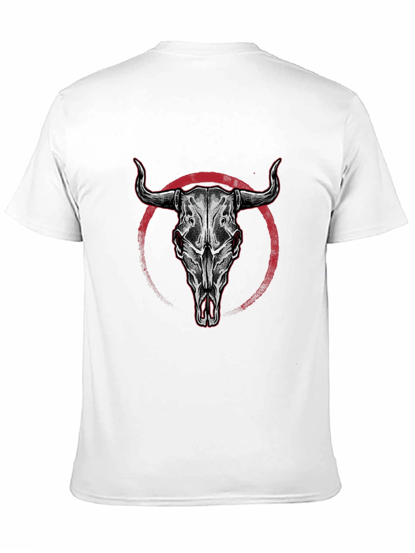 Bull Skull Graphic Print Black T-Shirt
