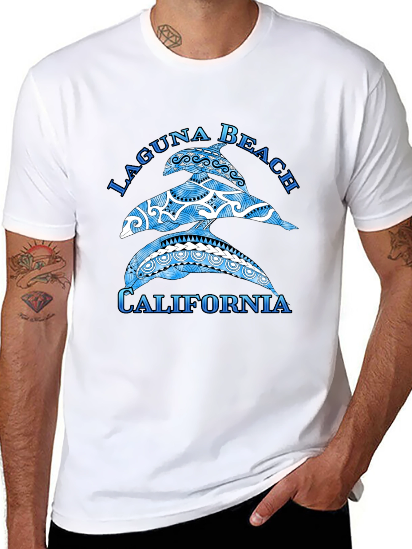 Laguna Beach California Dolphin Graphic Tee