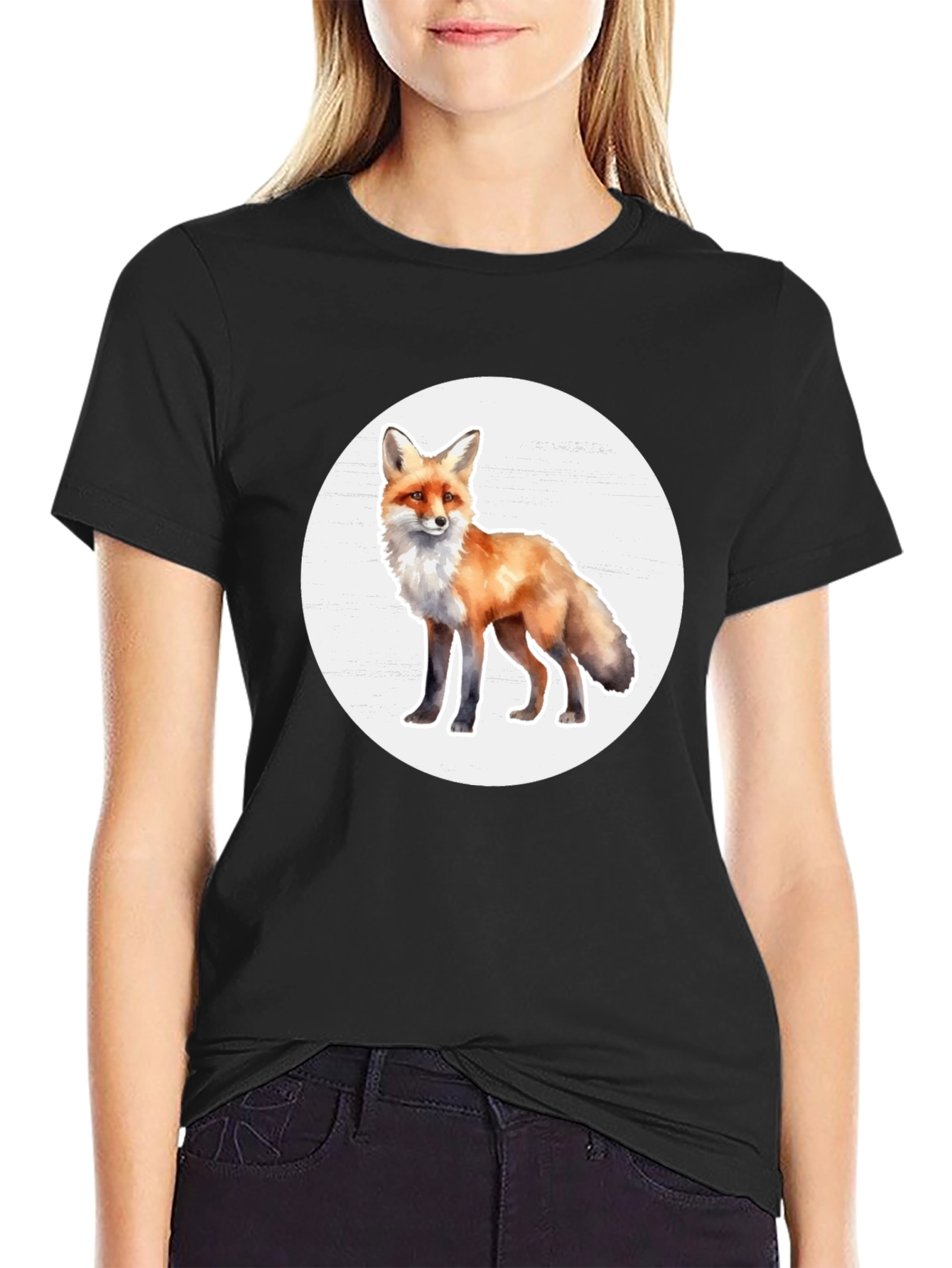 Fox Graphic Tee - Stylish Animal Print T-Shirt