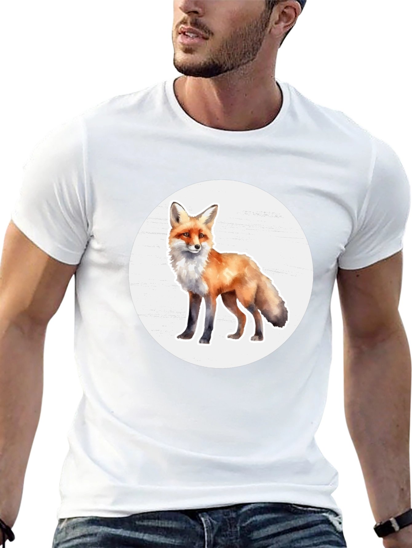 Fox Graphic Tee - Stylish Animal Print T-Shirt
