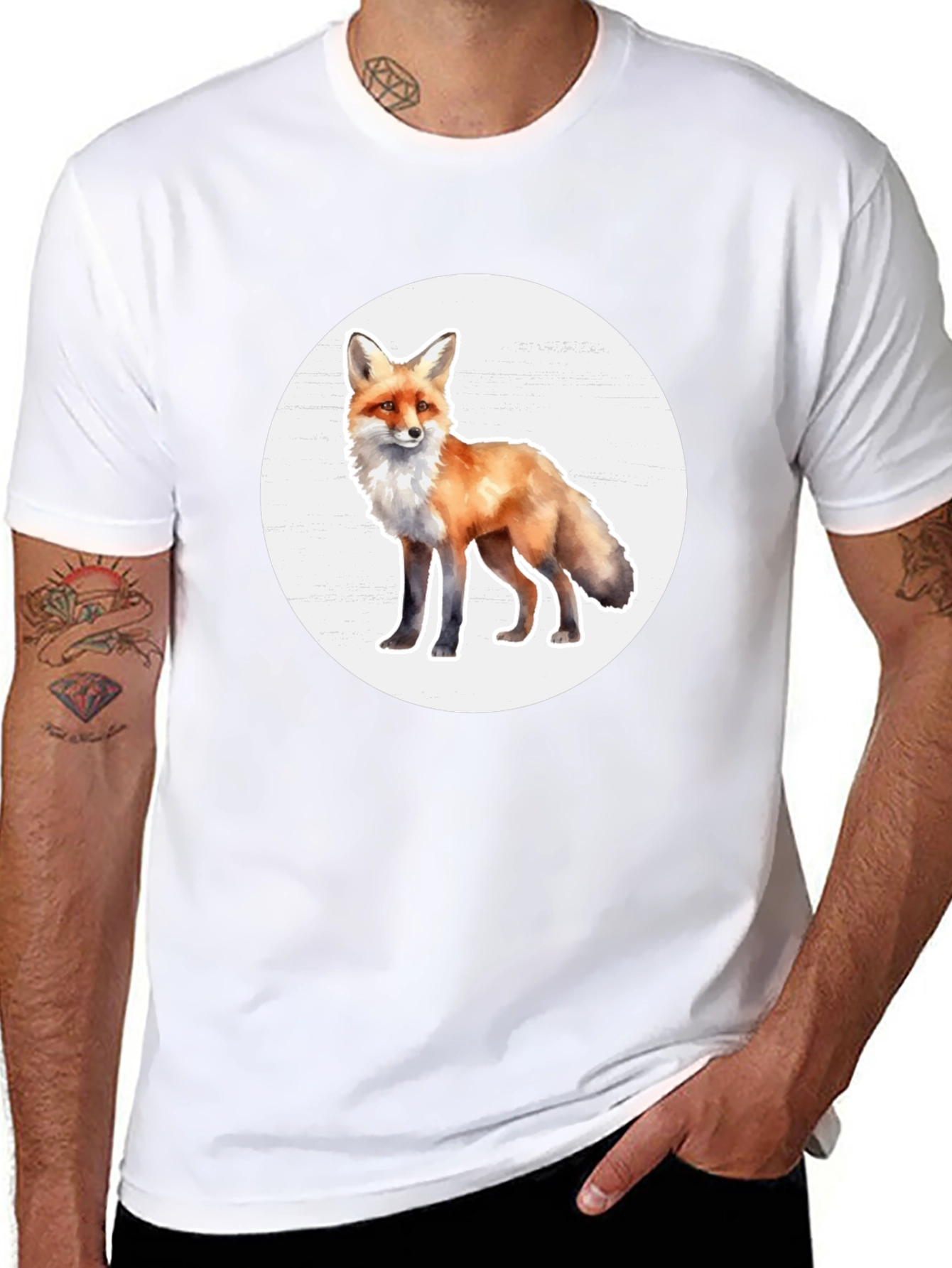 Fox Graphic Tee - Stylish Animal Print T-Shirt