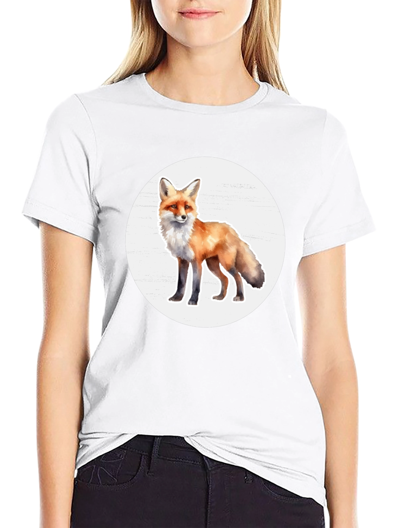 Fox Graphic Tee - Stylish Animal Print T-Shirt