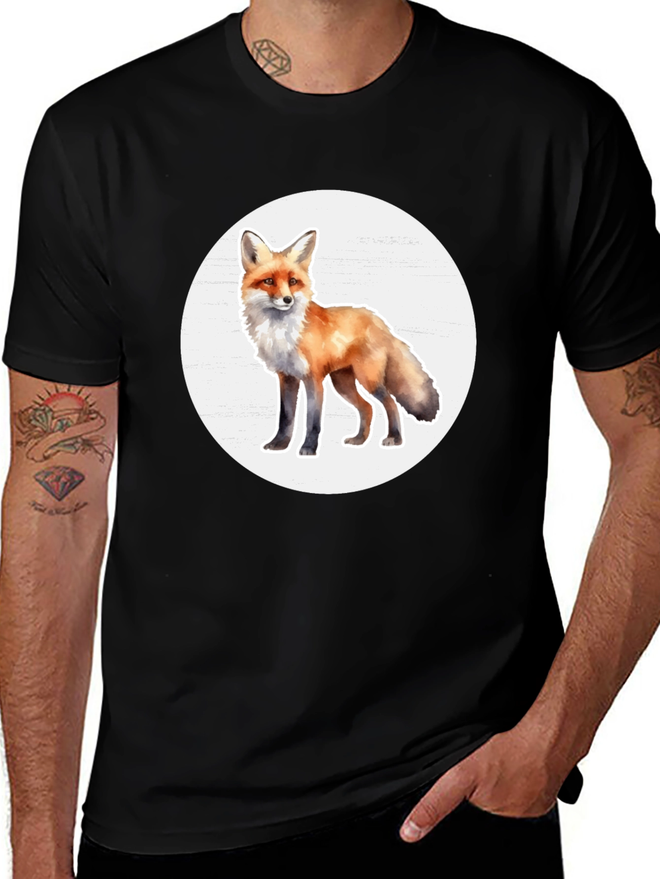 Fox Graphic Tee - Stylish Animal Print T-Shirt