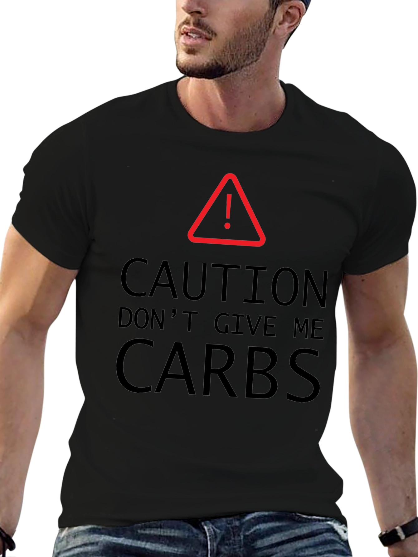Caution: No Carbs T-Shirt Funny Keto Diet Tee