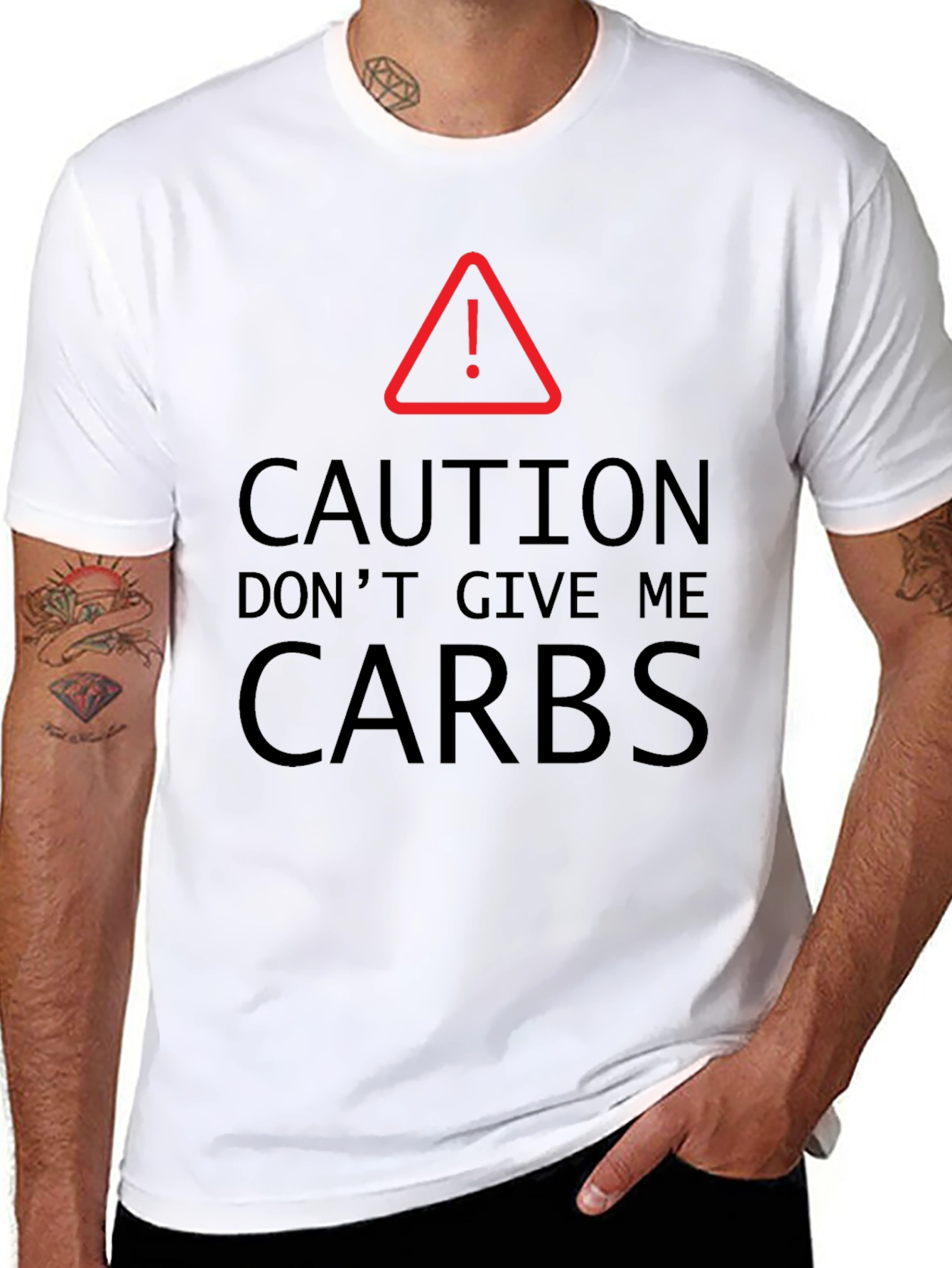 Caution: No Carbs T-Shirt Funny Keto Diet Tee