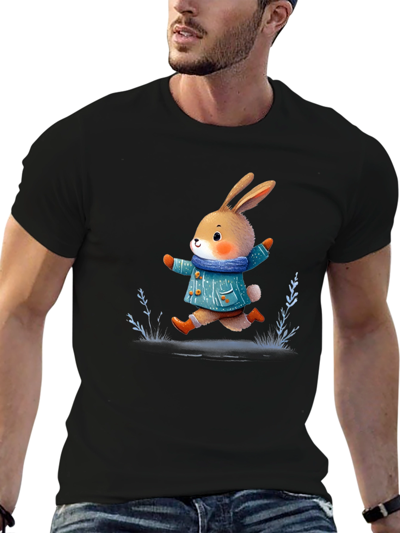 Cute Bunny T-Shirt: Whimsical Winter Style